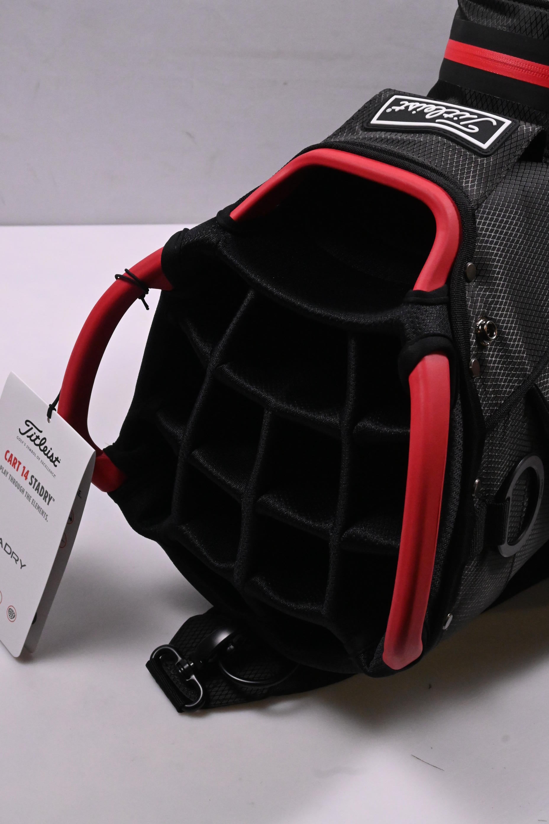 Titleist Cart 14 StaDry Cart Bag / 14-Way Divider / Black, Red
