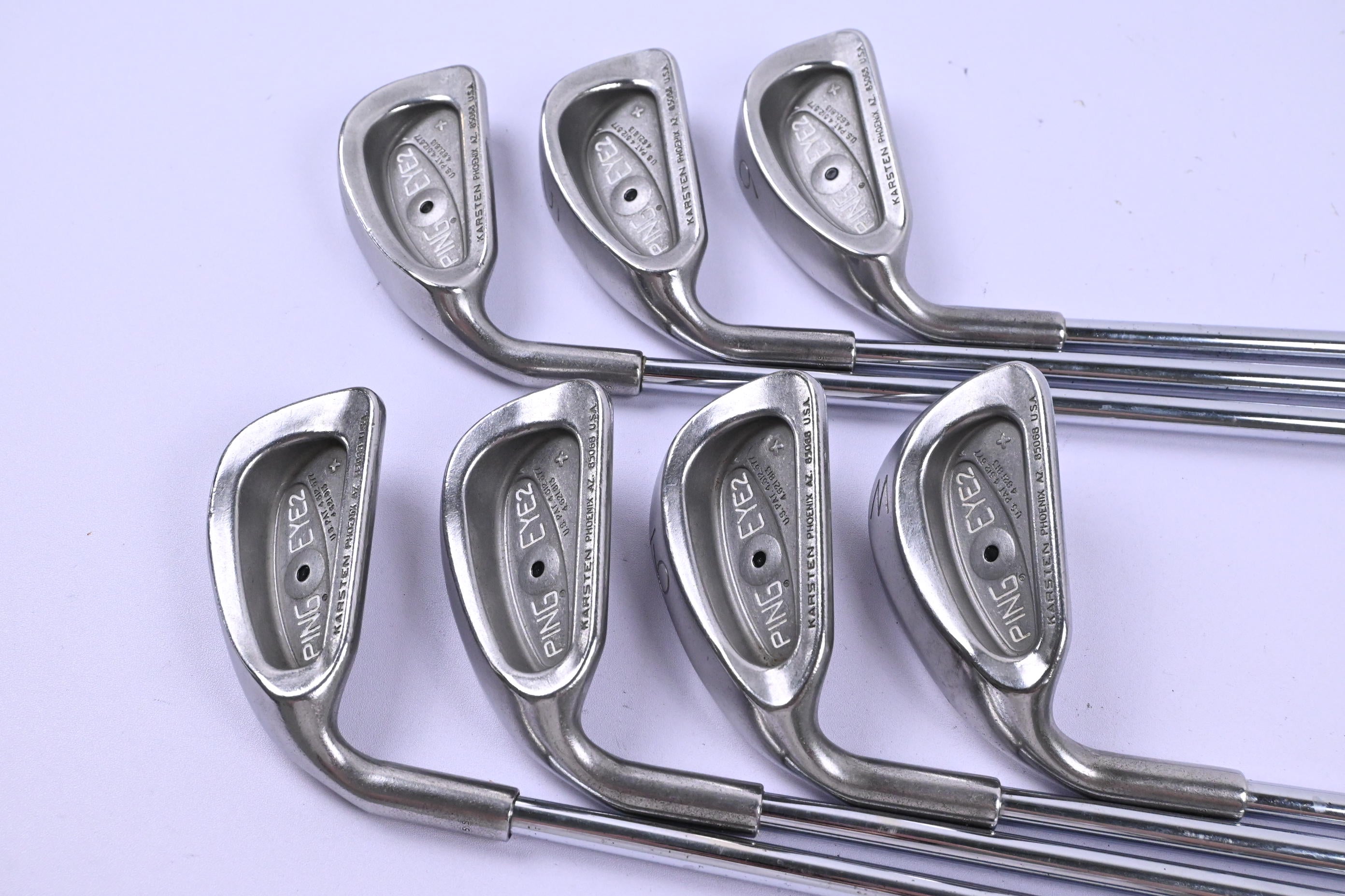 Left Hand Ping Eye 2+ Irons / 4-PW / Black Dot / Stiff Flex Steel Shafts