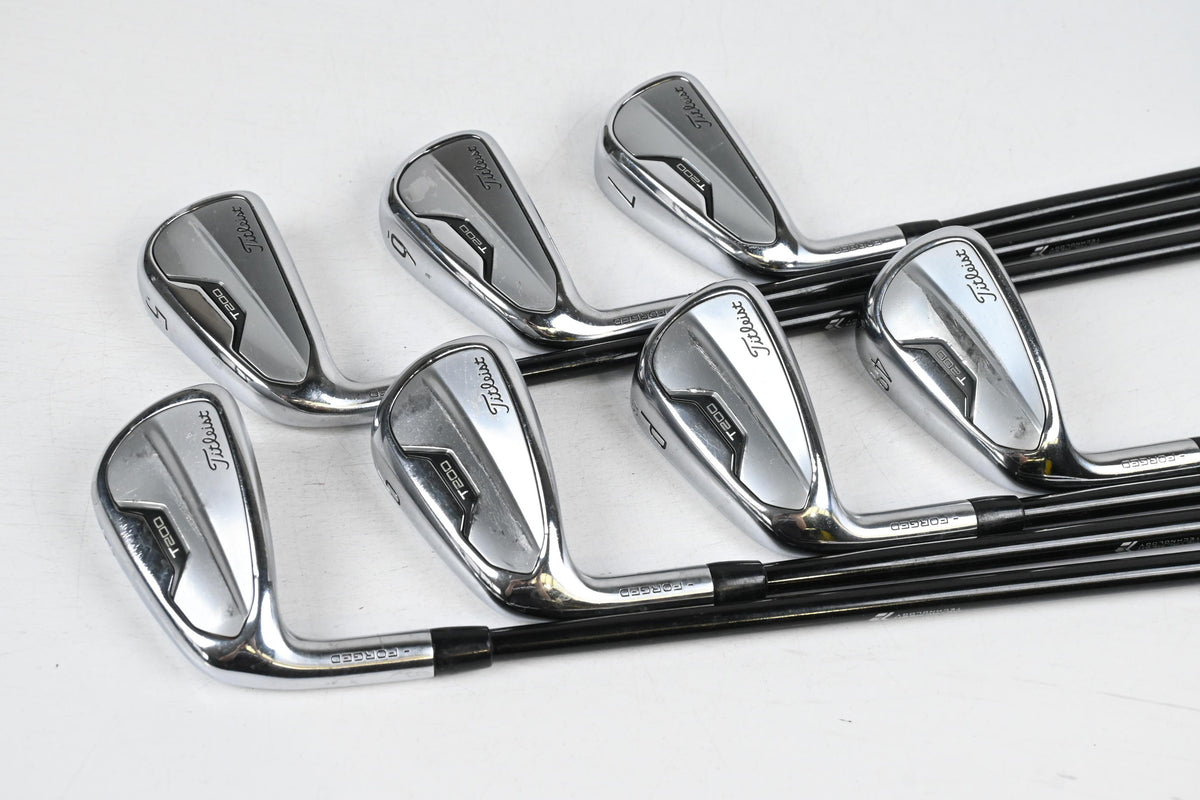 Left Hand Titleist T200 2021 Irons / 5-PW+GW / Senior Flex MMT 55 Shafts