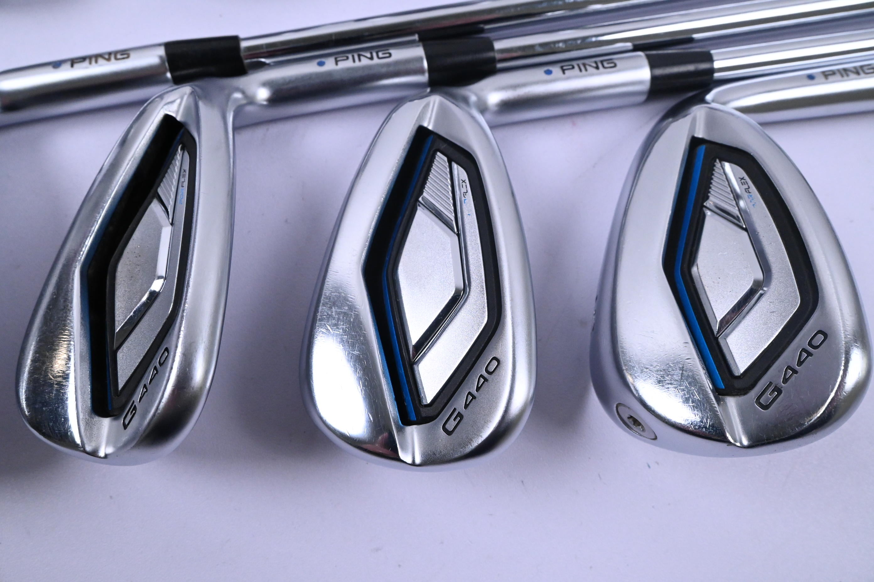 Ping G440 Irons / 5-PW+GW+SW / Blue Dot / Regular Flex Ping AWT 3.0 Shafts