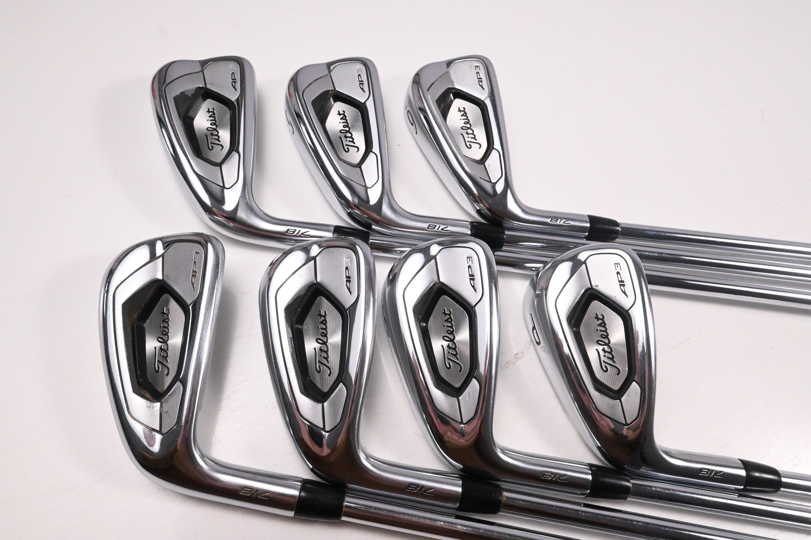 Left Hand Titleist 718 AP3 Irons / 4-PW / Regular Flex AMT Red R300 Shafts