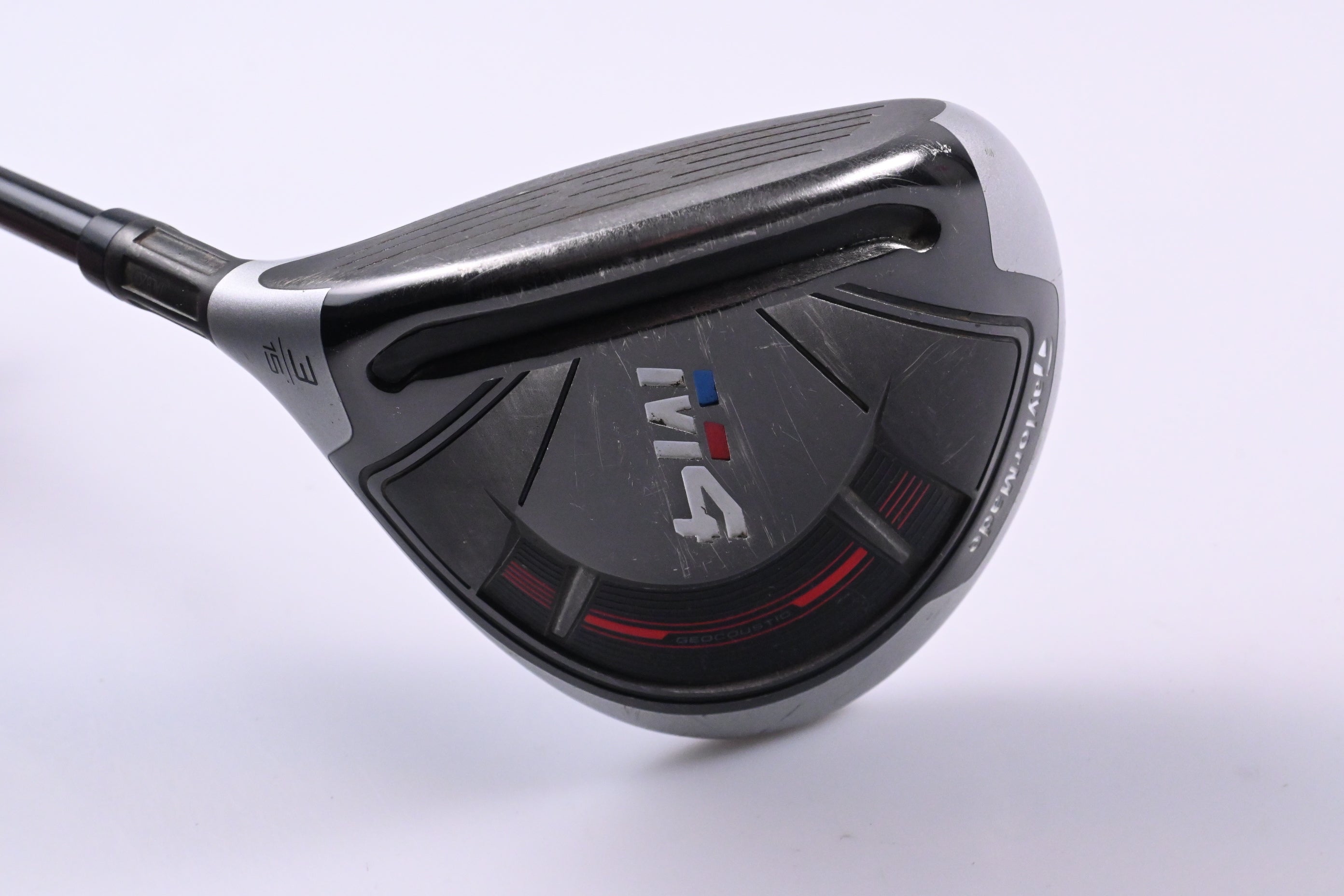 Left Hand Taylormade M4 #3 Wood / 15 Degree / Regular Flex Atmos Red FW 5 Shaft