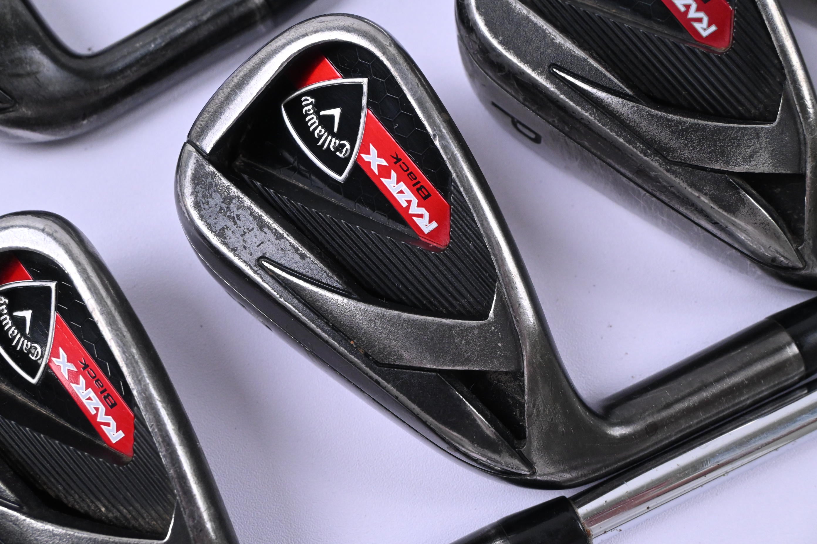 Left Hand Callaway RAZR X Black Irons / 4-PW+GW+SW / Stiff Flex Dynamic Gold