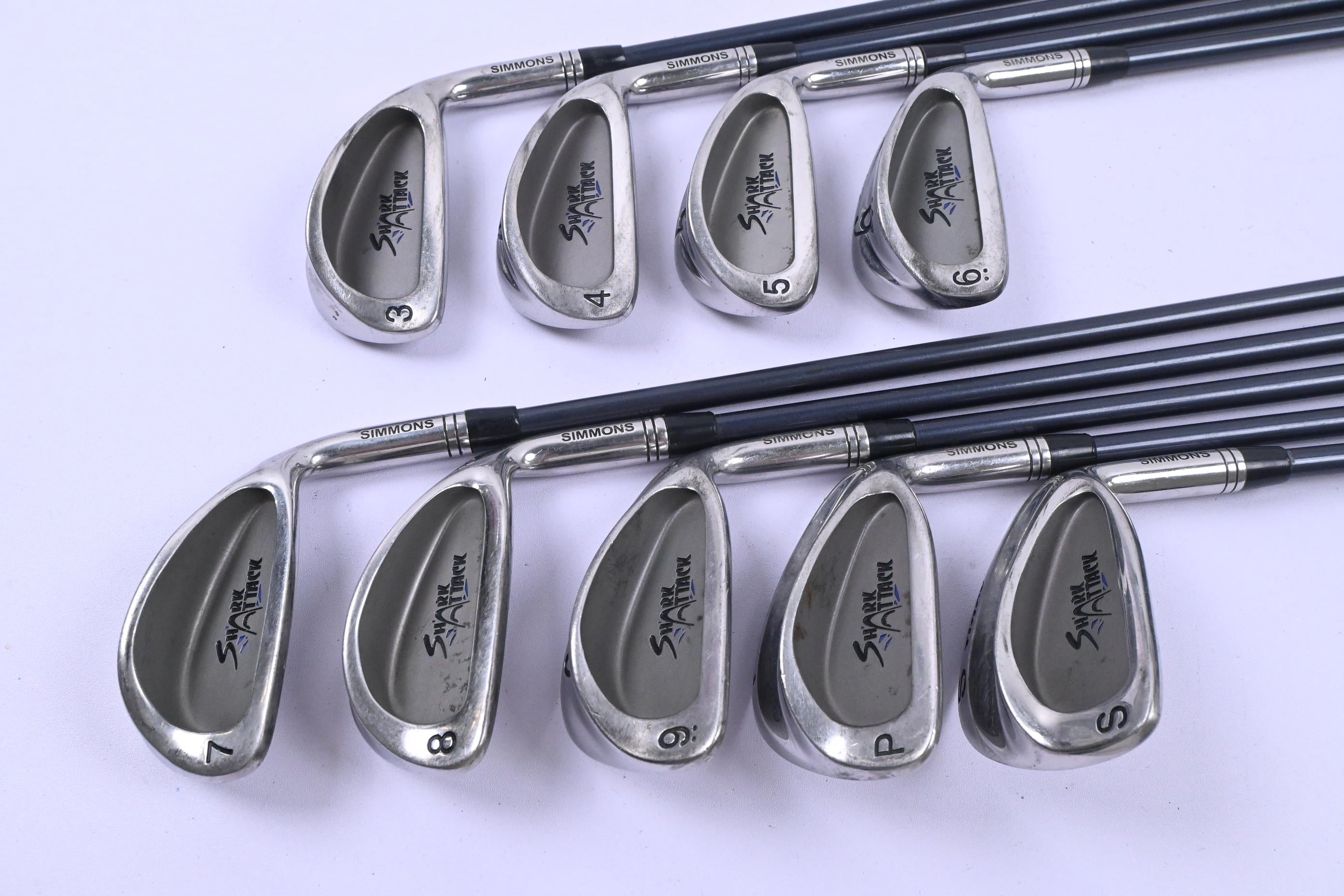 Simmons Shark Attack Irons / 3-PW+SW / Regular Flex Aldila Pro Attack Shafts