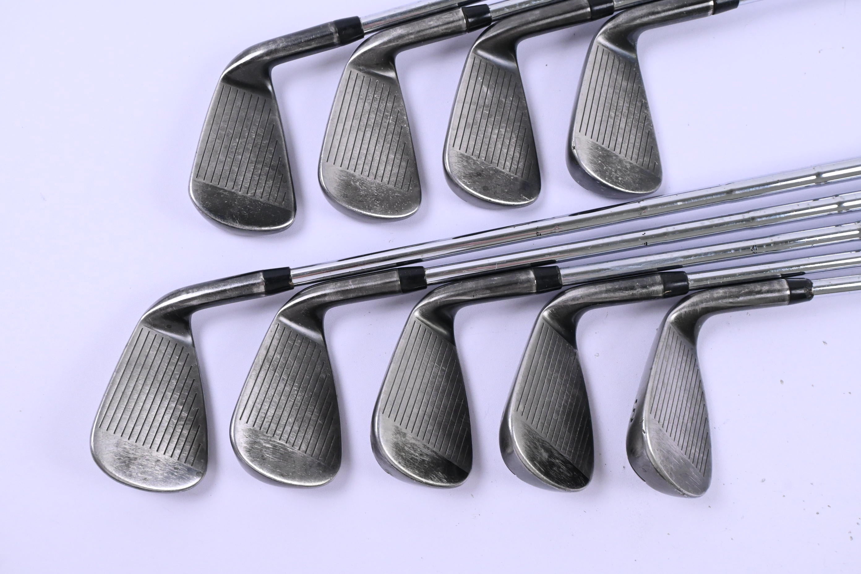 Left Hand Callaway RAZR X Black Irons / 4-PW+GW+SW / Stiff Flex Dynamic Gold