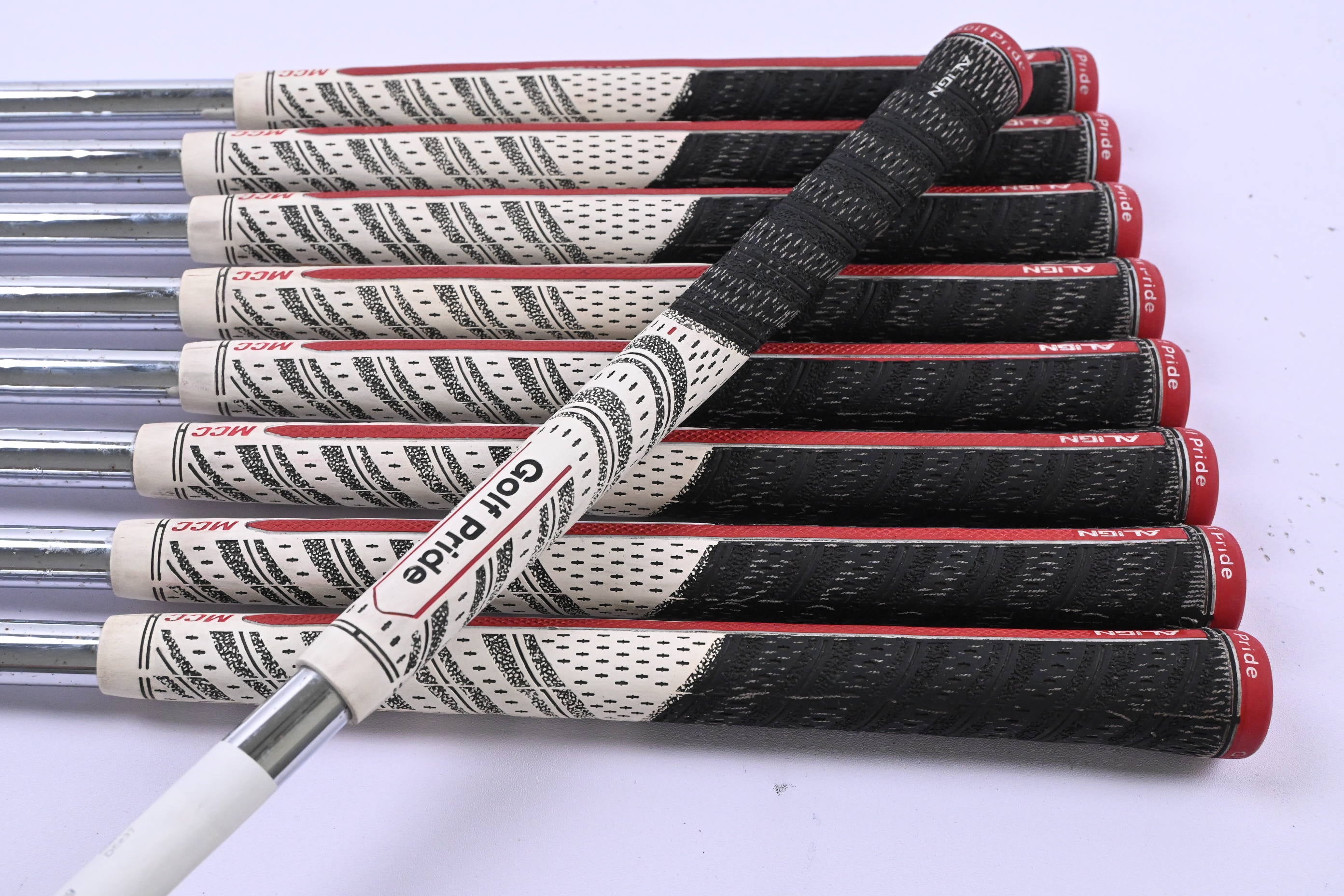 Left Hand Callaway RAZR X Black Irons / 4-PW+GW+SW / Stiff Flex Dynamic Gold