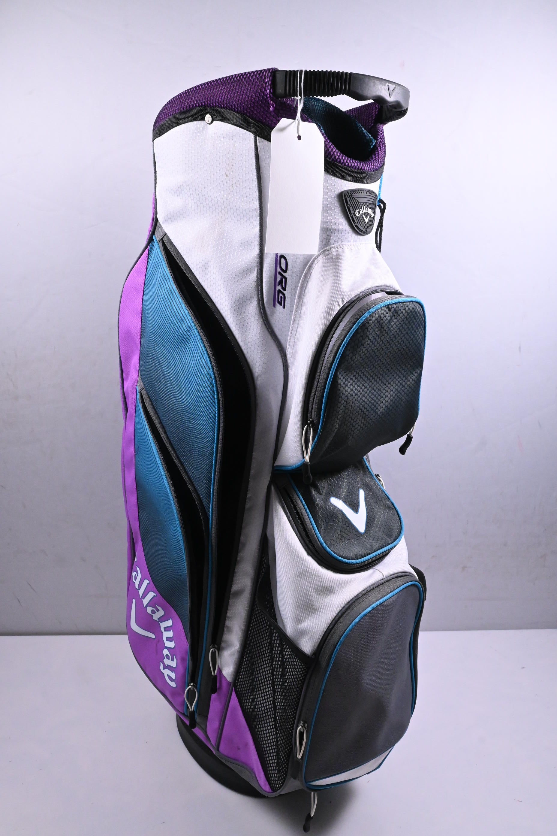 Ladies Callaway Chev ORG Cart Bag / 14-Way Divider / White, Blue, Purple
