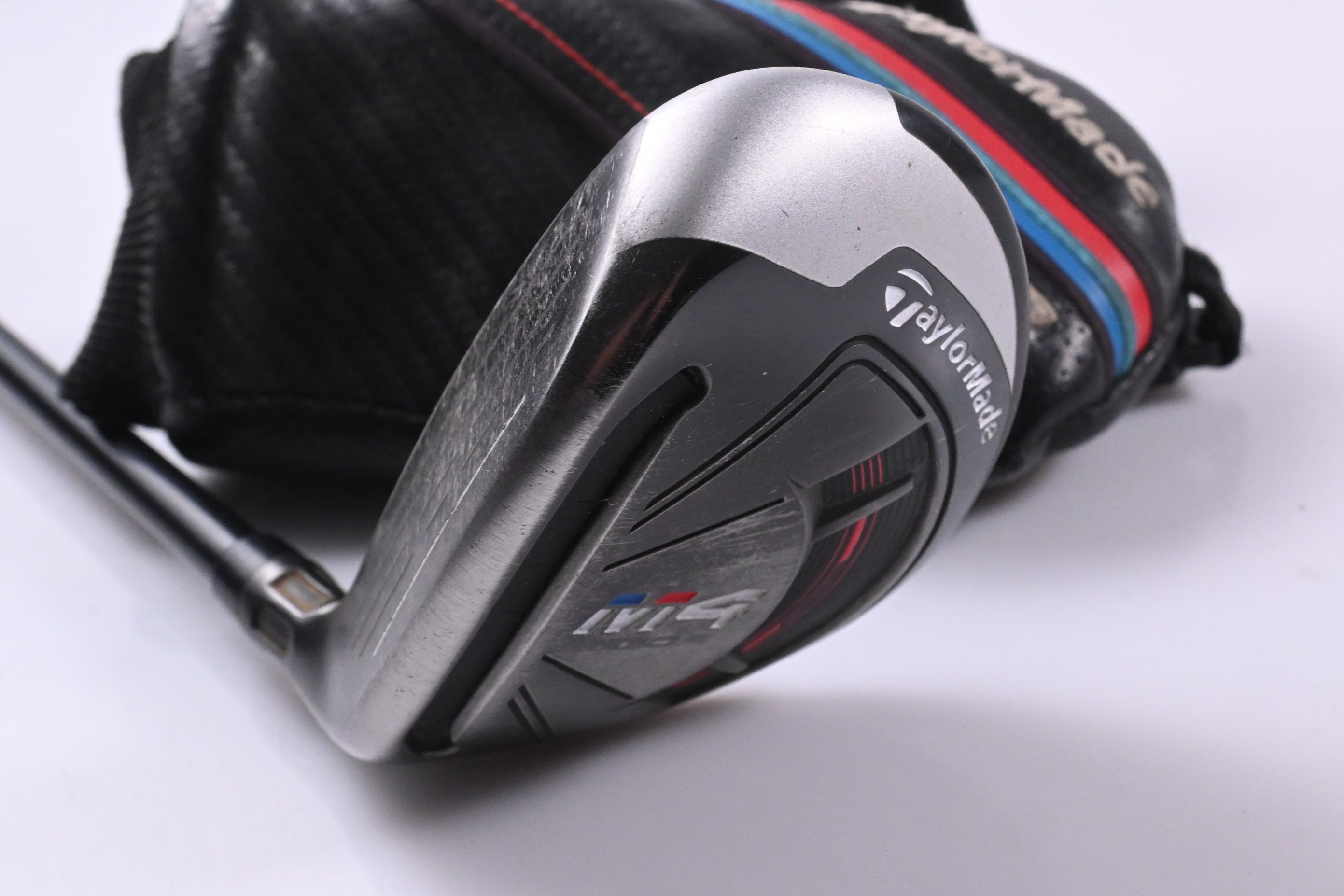 Left Hand Taylormade M4 #4 Hybrid / 22 Degree / Stiff Flex Atmos Red 7 Shaft