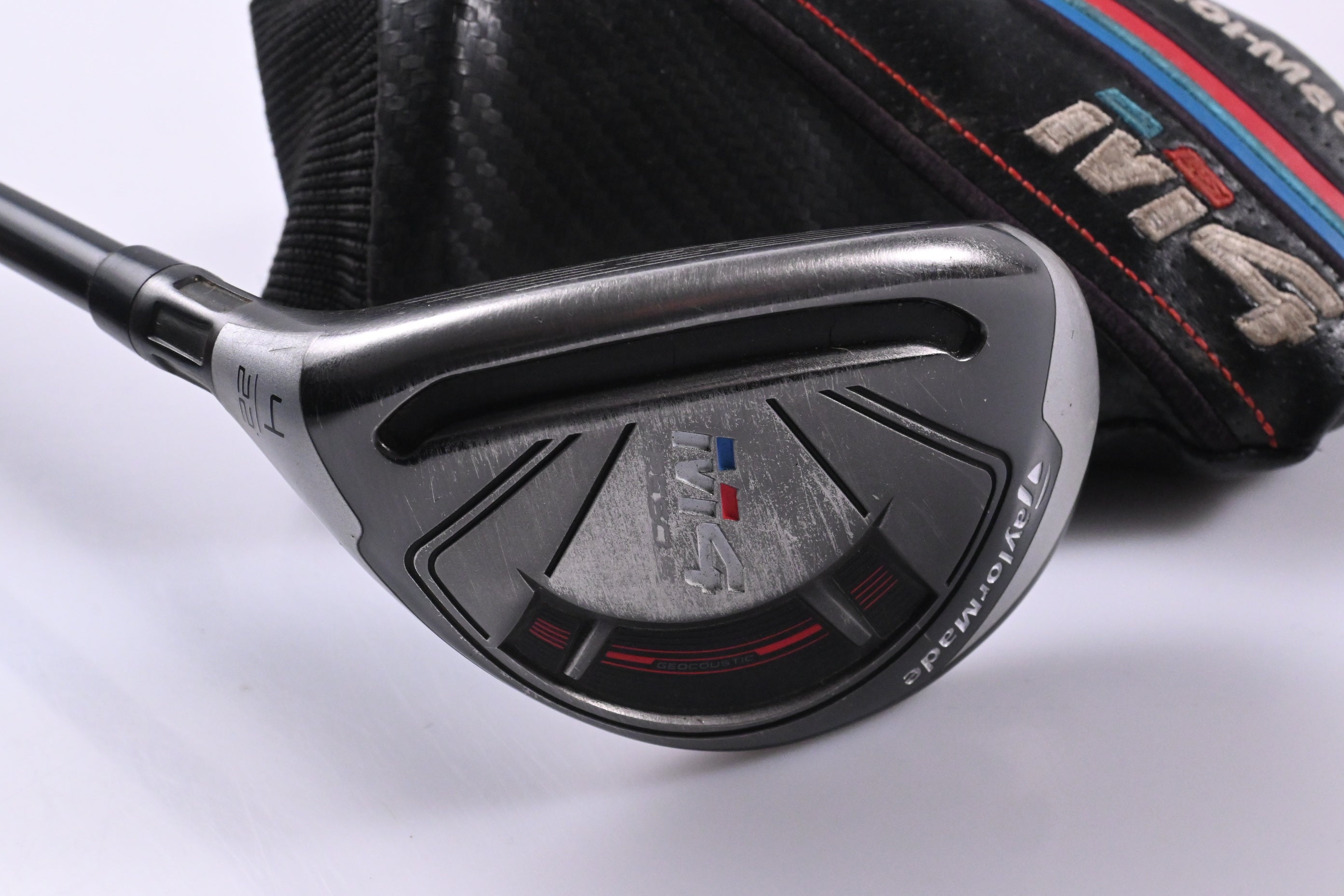 Left Hand Taylormade M4 #4 Hybrid / 22 Degree / Stiff Flex Atmos Red 7 Shaft