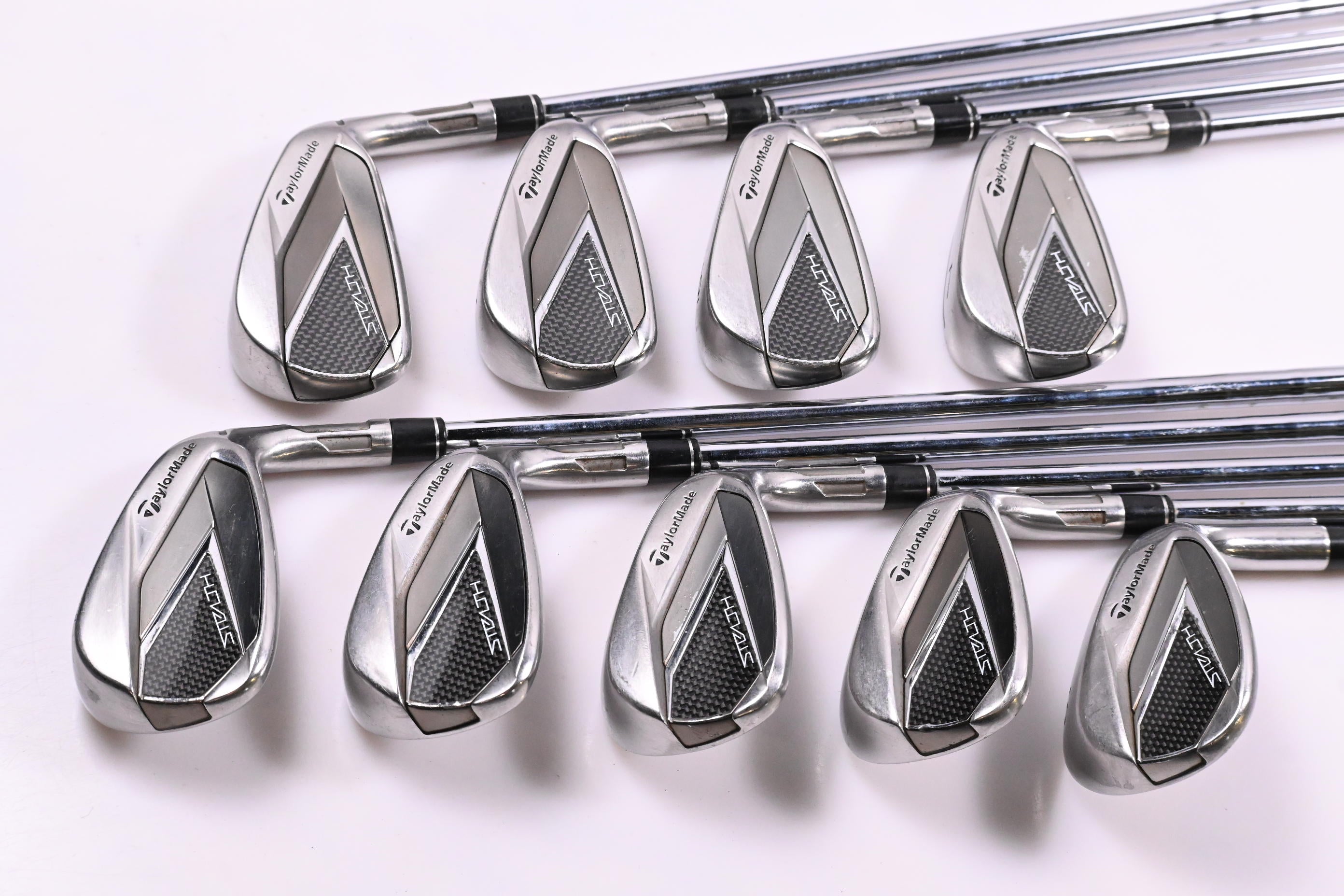 Taylormade Stealth Irons / 4-PW+GW+SW / Stiff Flex KBS MAX MT 85 Shafts