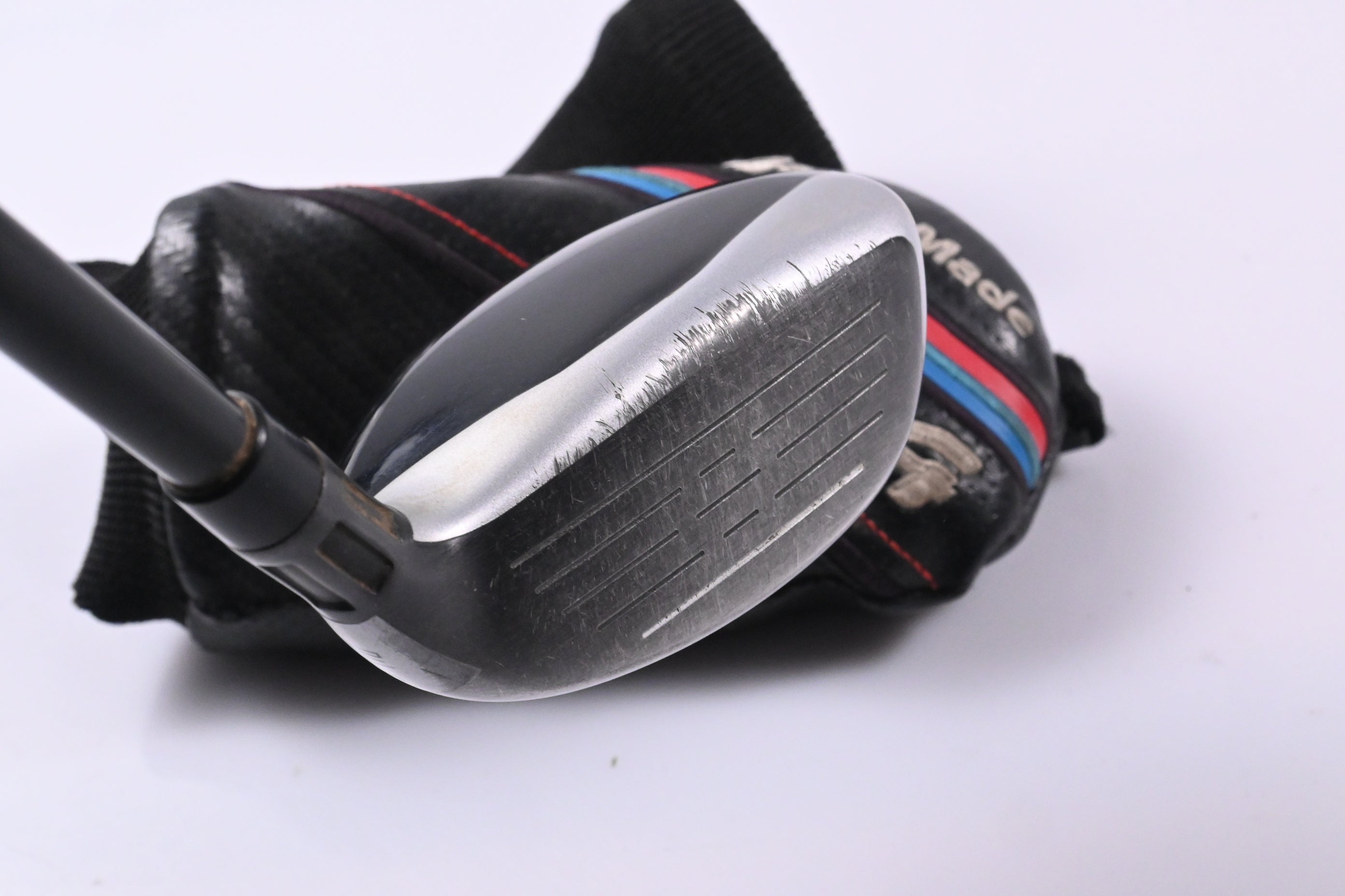 Left Hand Taylormade M4 #4 Hybrid / 22 Degree / Stiff Flex Atmos Red 7 Shaft