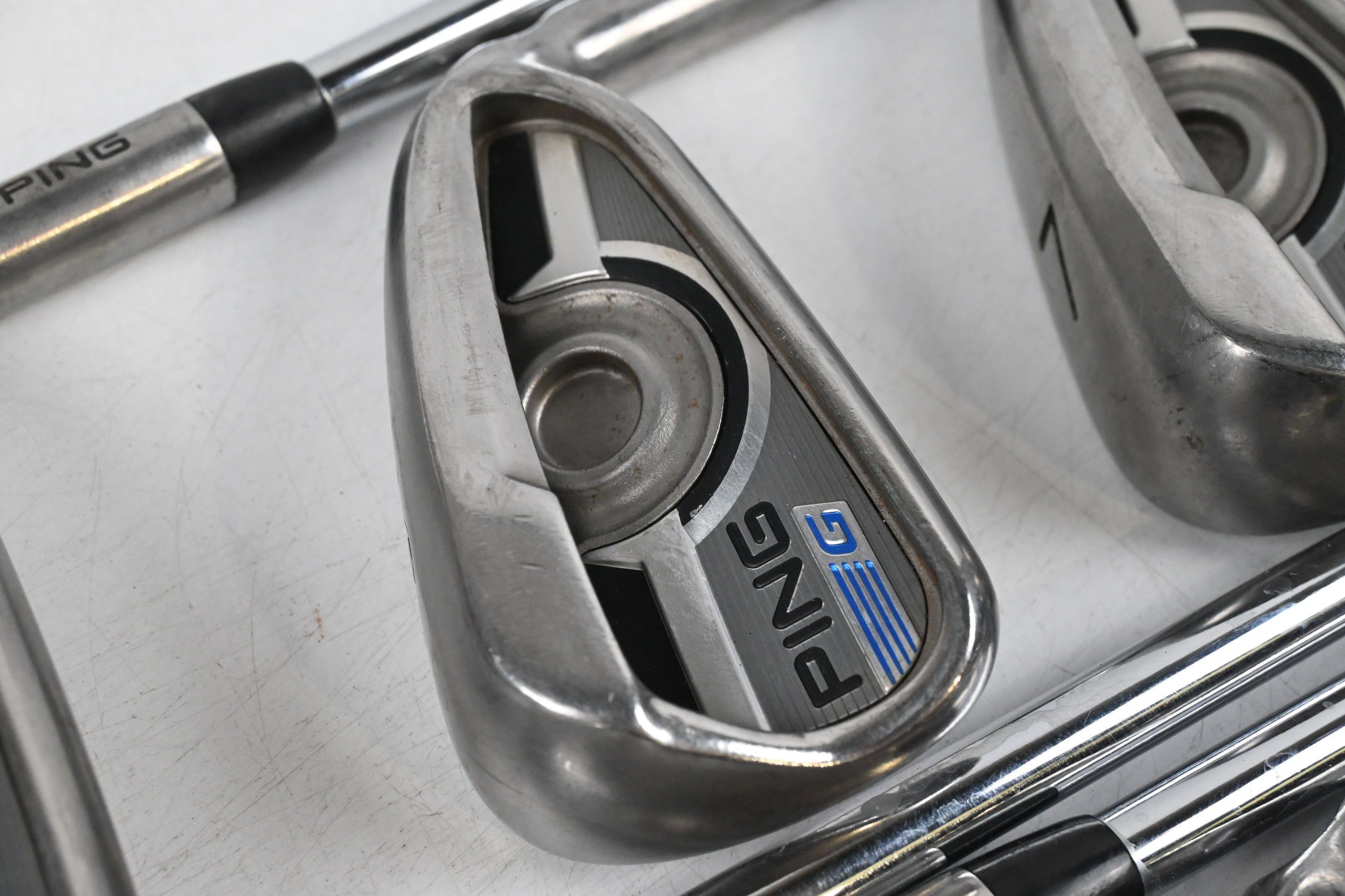 Ping G Series Irons / 5-PW+SW / Green Dot / Regular Flex Ping AWT 2.0 Shafts