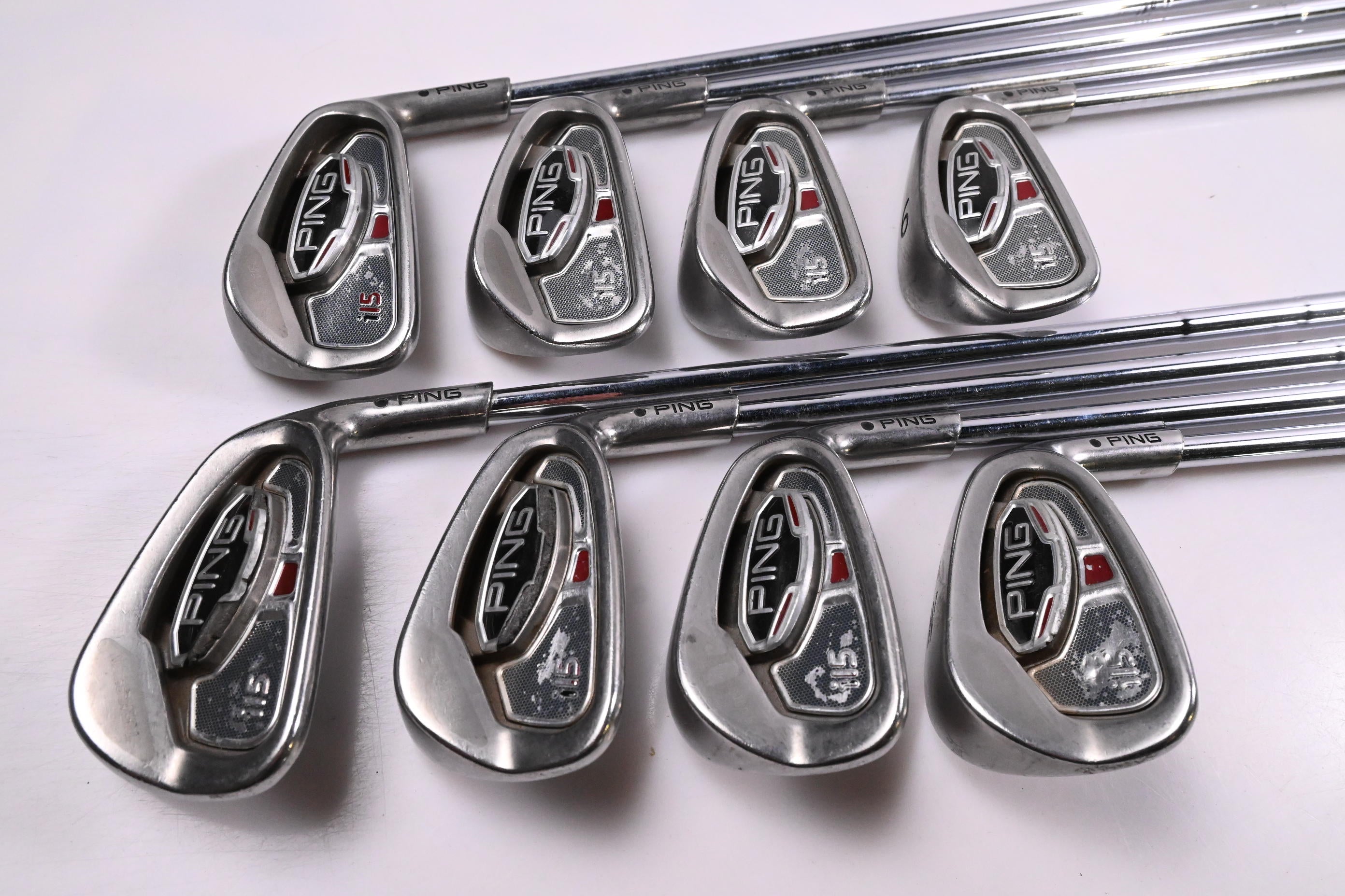 Ping i15 Irons / 3-PW / Black Dot / Stiff Flex Dynamic Gold S300 Shafts