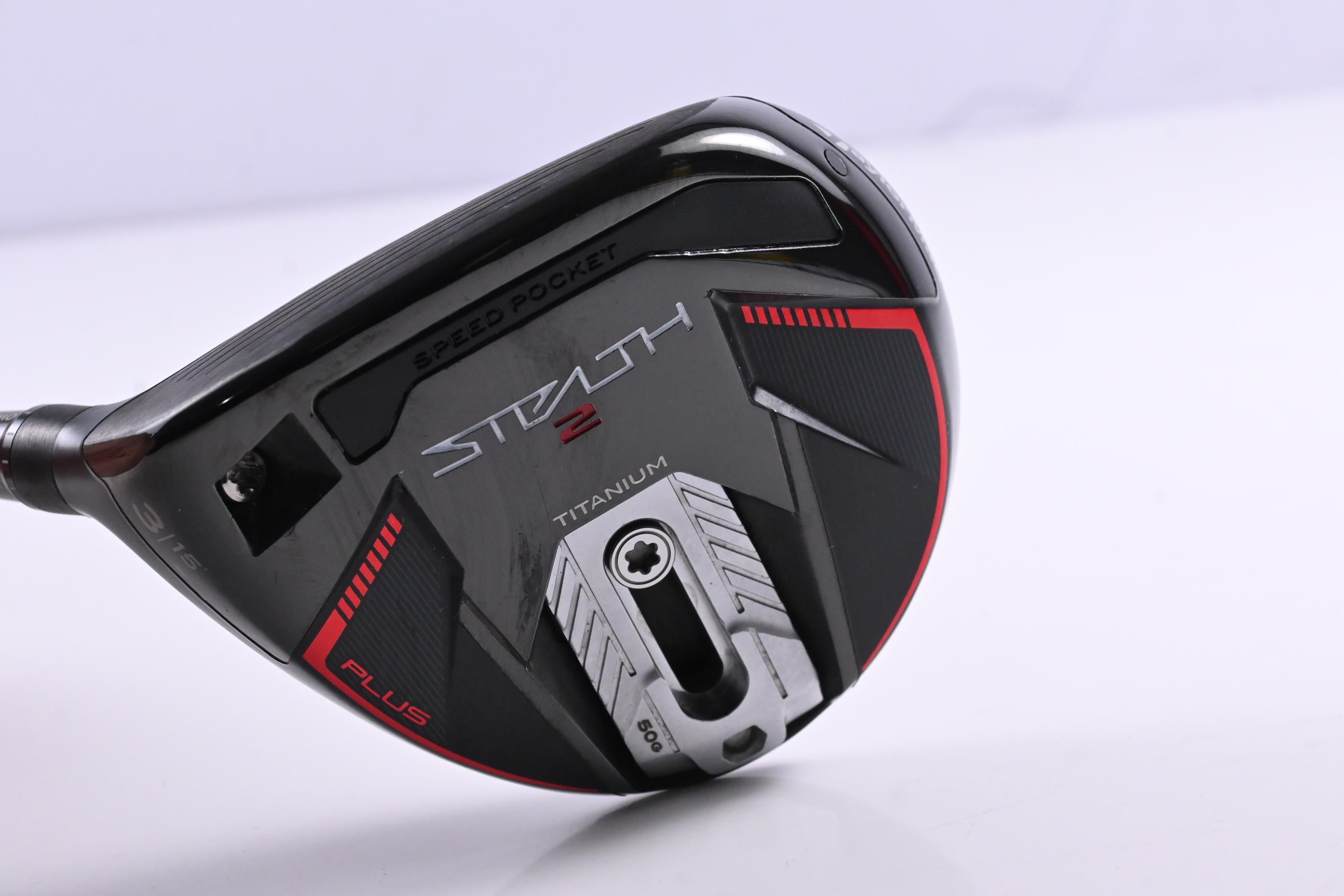 Left Hand Taylormade Stealth 2 Plus #3 Wood / 15 Degree / Stiff flex Kai'Li Red