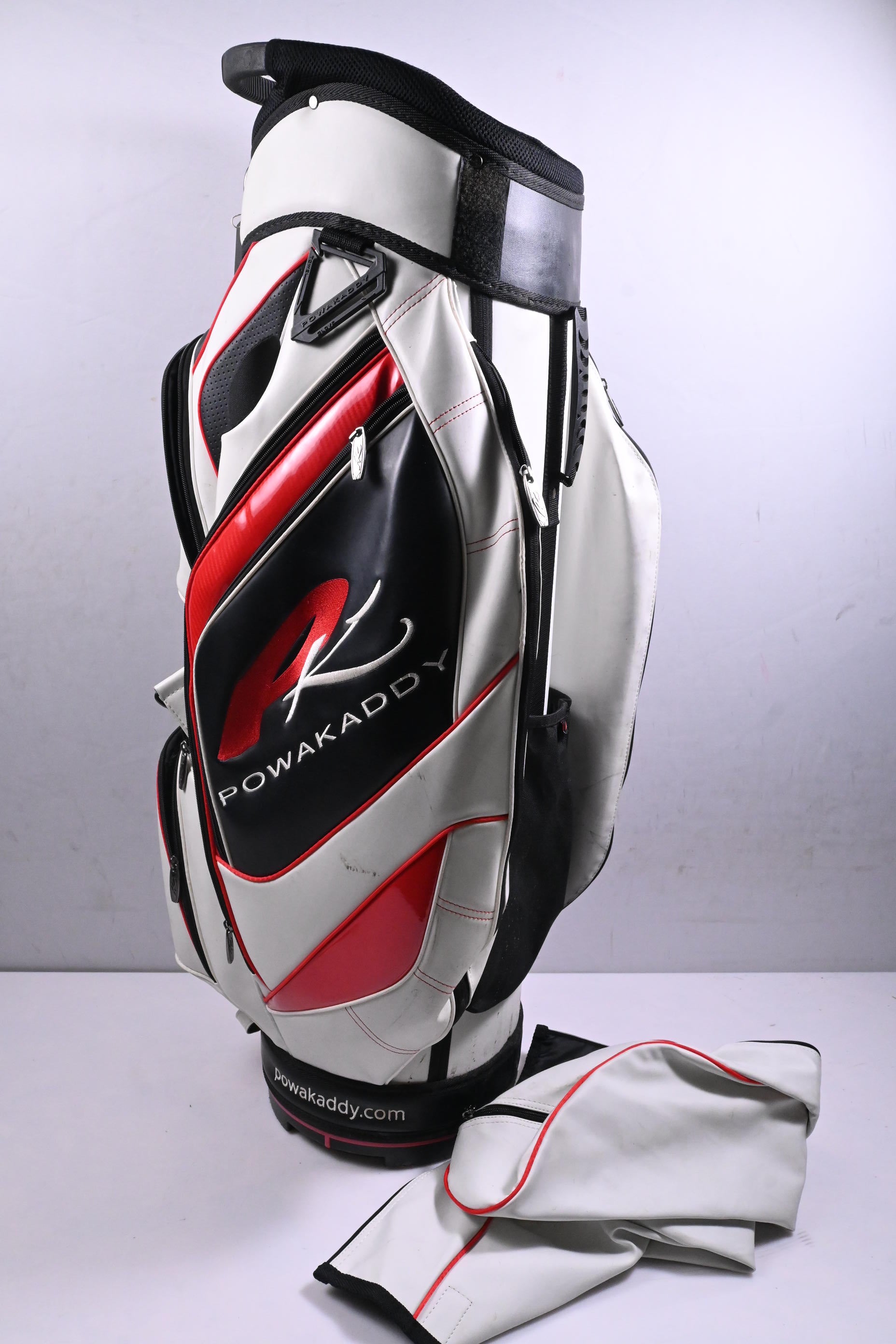 Powakaddy Cart Bag / 14-Way Divider / White, Red, Black