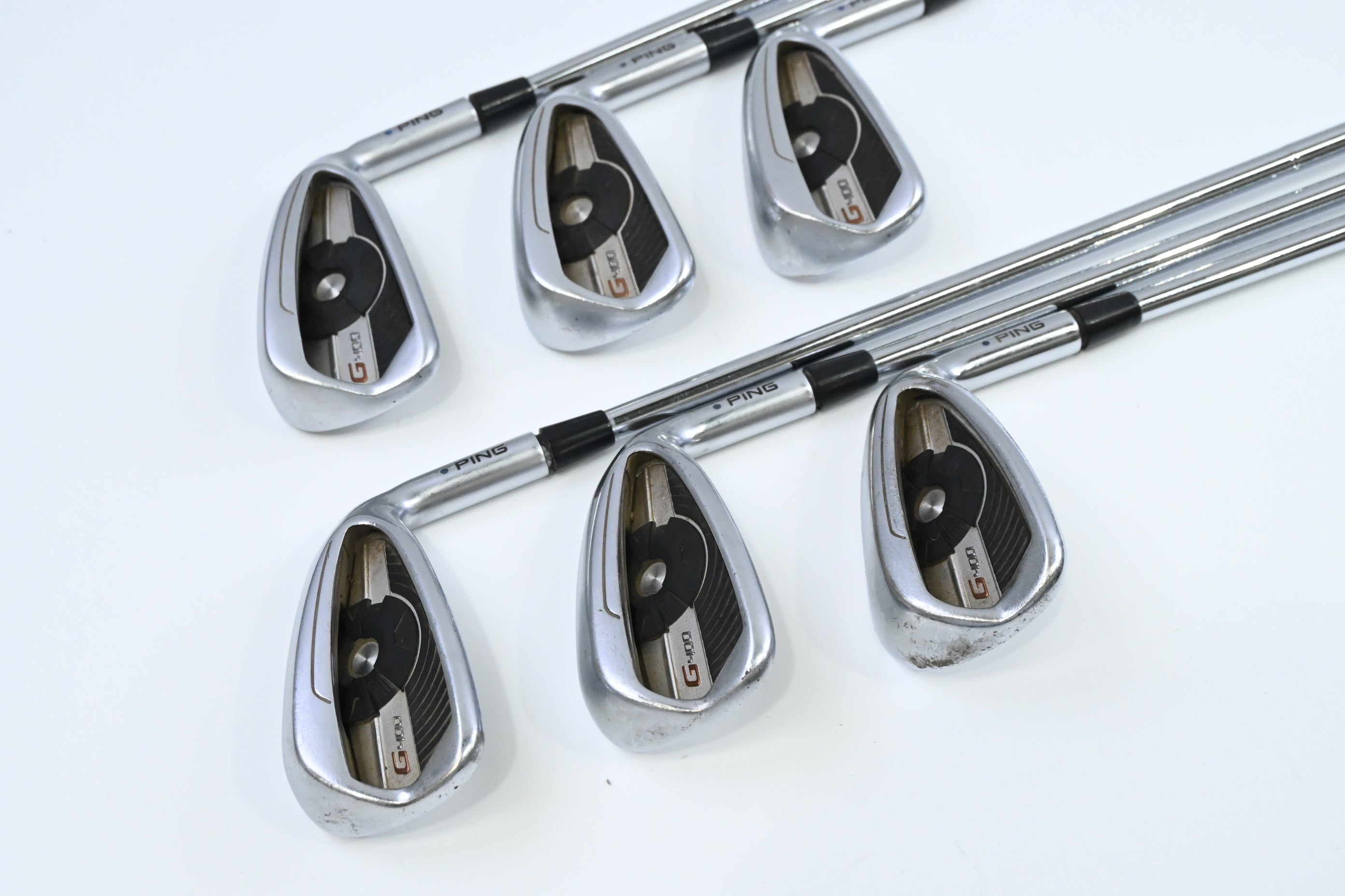 Ping G400 Irons / 5-PW / Blue Dot / Regular Flex Ping AWT 2.0 Shafts