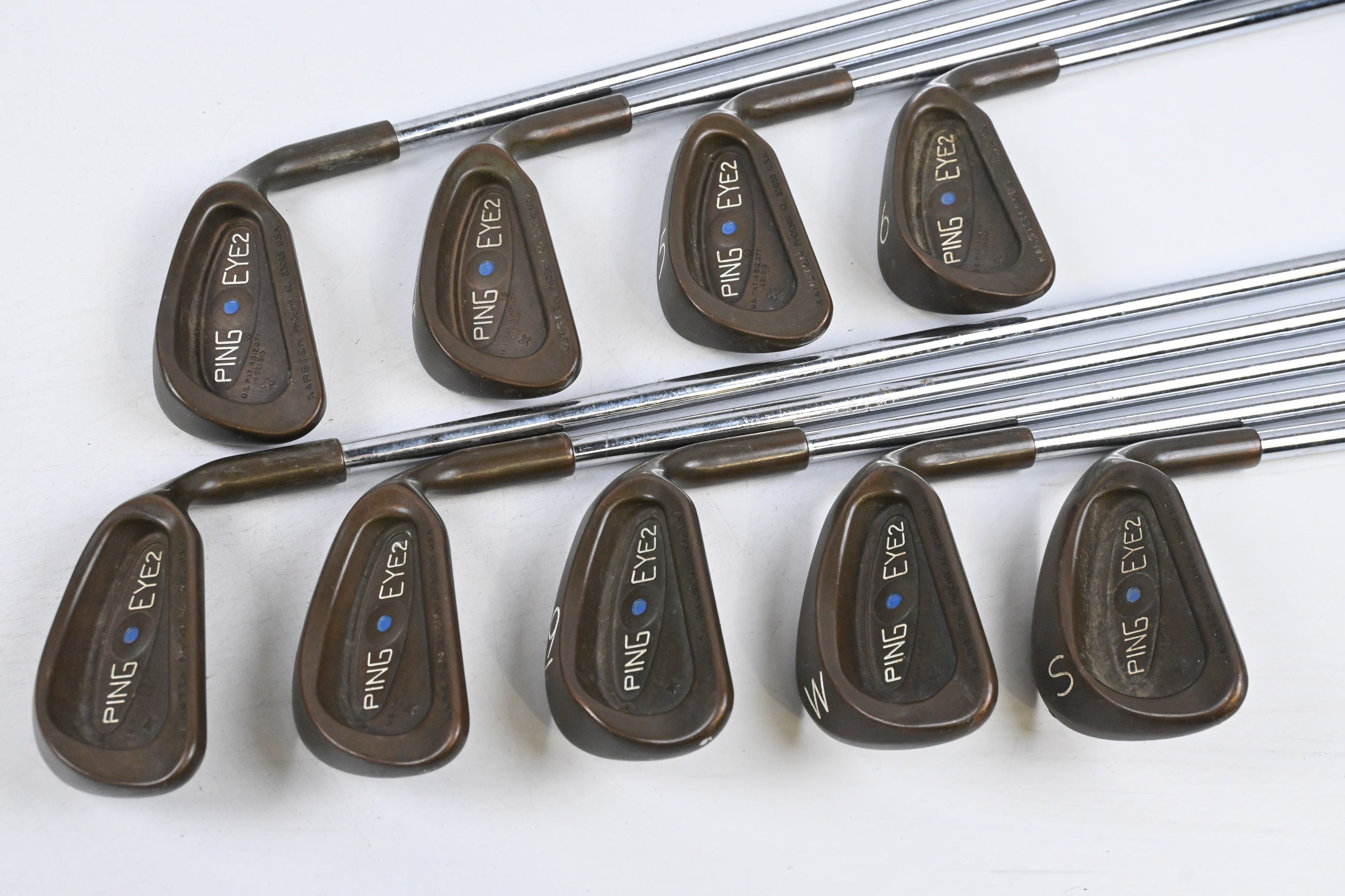 Ping Eye 2+ BeCu Irons / 3-PW+SW / Blue Dot / Stiff Flex Cushin JZ Shafts