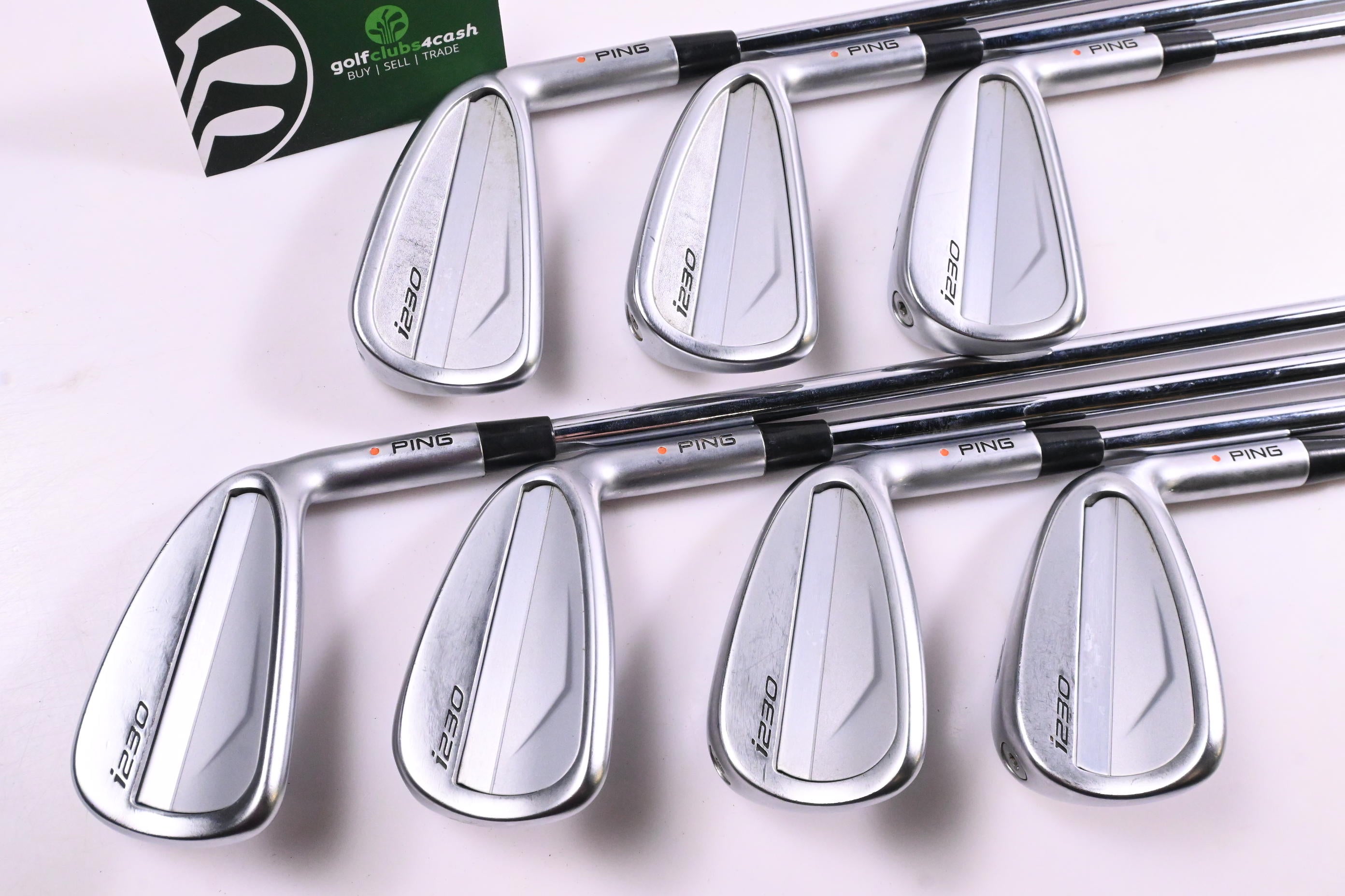 Ping i230 Irons / 4-PW / Orange Dot / Stiff Flex Ping AWT 2.0 Shafts