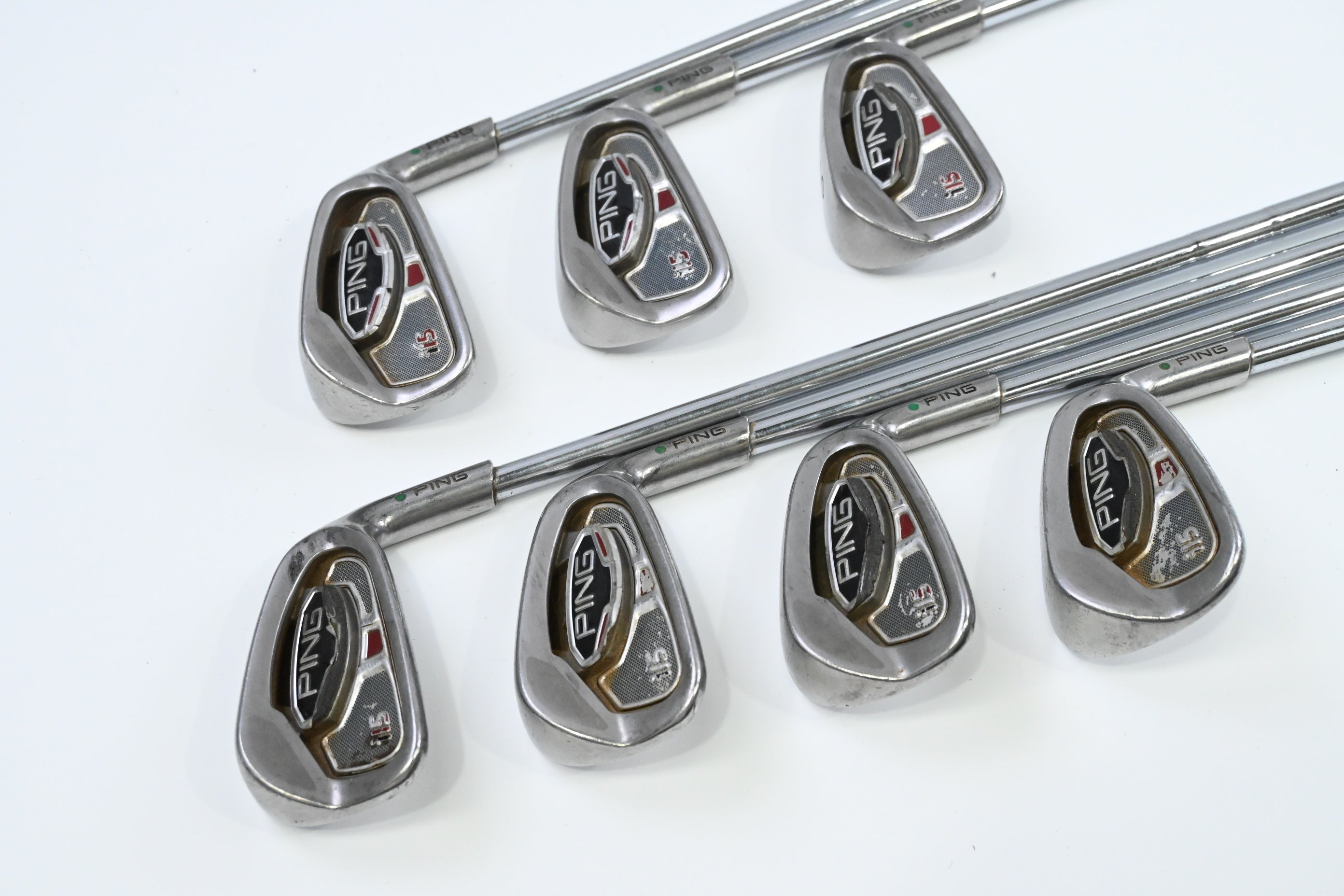 Ping i15 Irons / 4-PW / Green Dot / Regular Flex Ping Steel Shafts
