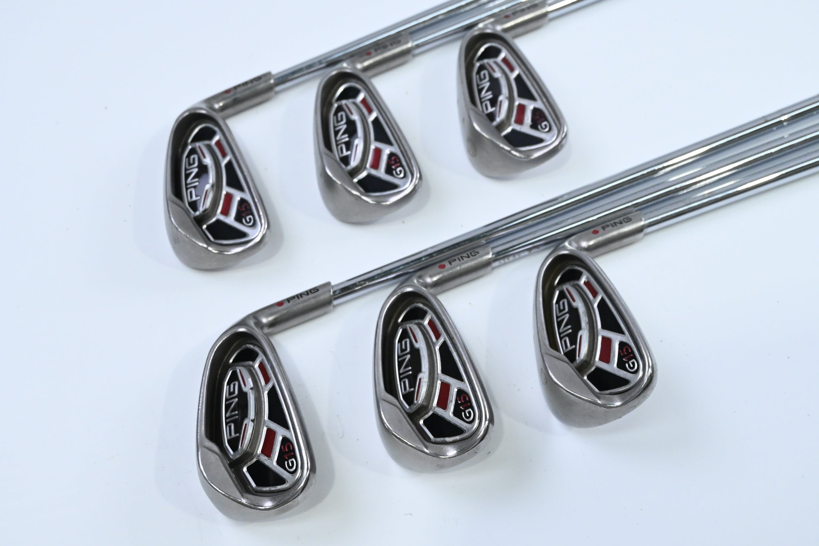 Ping G15 Irons / 5-PW / Red Dot / Regular Flex Ping AWT Shafts