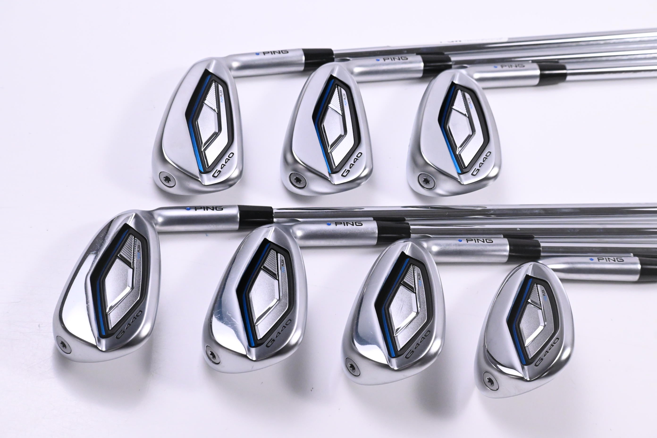 Ping G440 Irons / 6-PW+UW+56° / Blue Dot / Regular Flex Ping AWT 3.0 Shafts