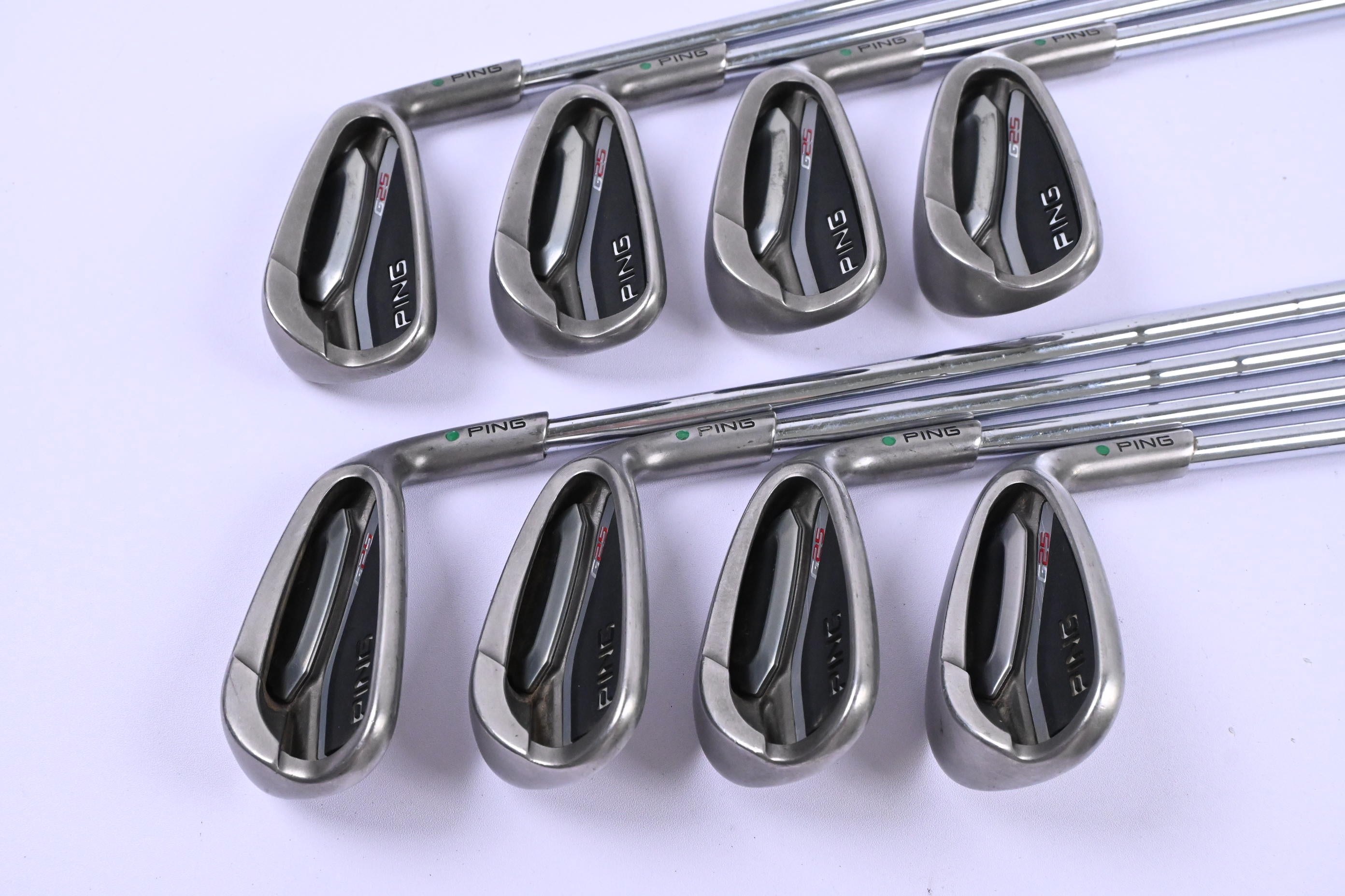 Ping G25 Irons / 6-PW+GW+SW+LW / Green Dot / Stiff Flex Ping CFS Shafts