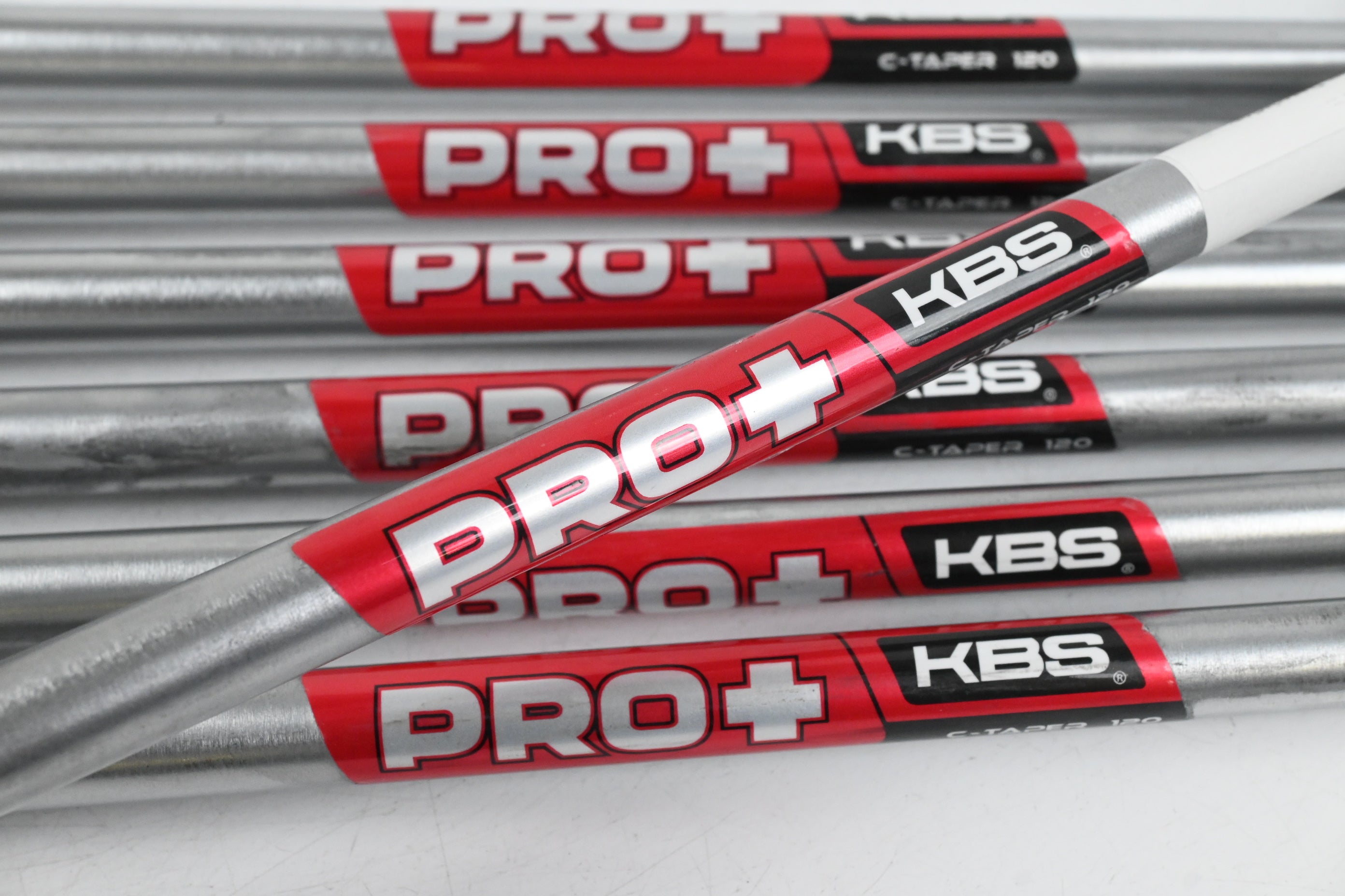 KBS Pro+ C-Taper 120 Iron Shafts / Stiff Flex / Set of 7 / .355" Tip