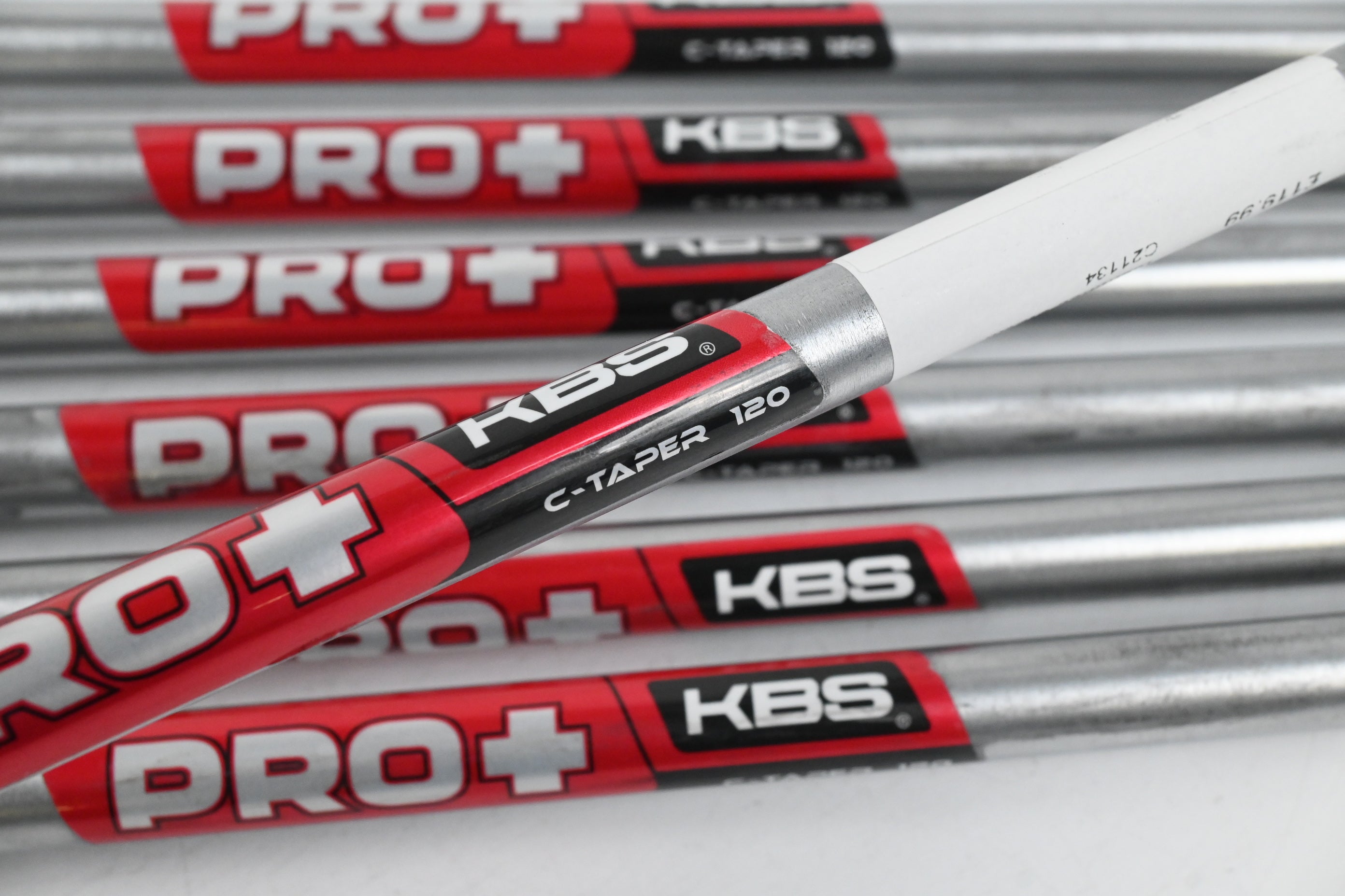 KBS Pro+ C-Taper 120 Iron Shafts / Stiff Flex / Set of 7 / .355" Tip