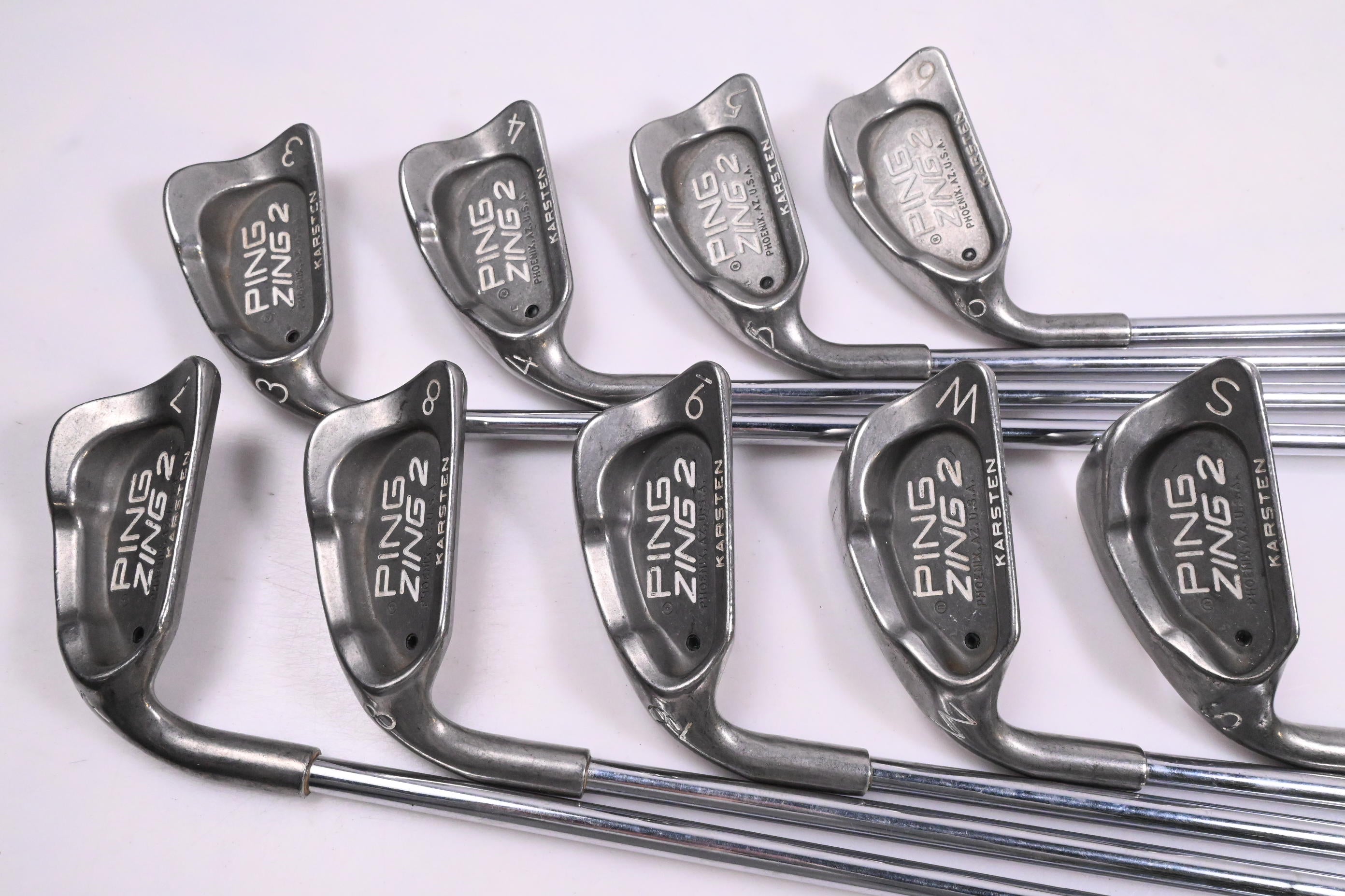 Left Hand Ping Zing 2 Irons / 3-PW+SW / Black Dot / Stiff Flex Ping JZ Shafts
