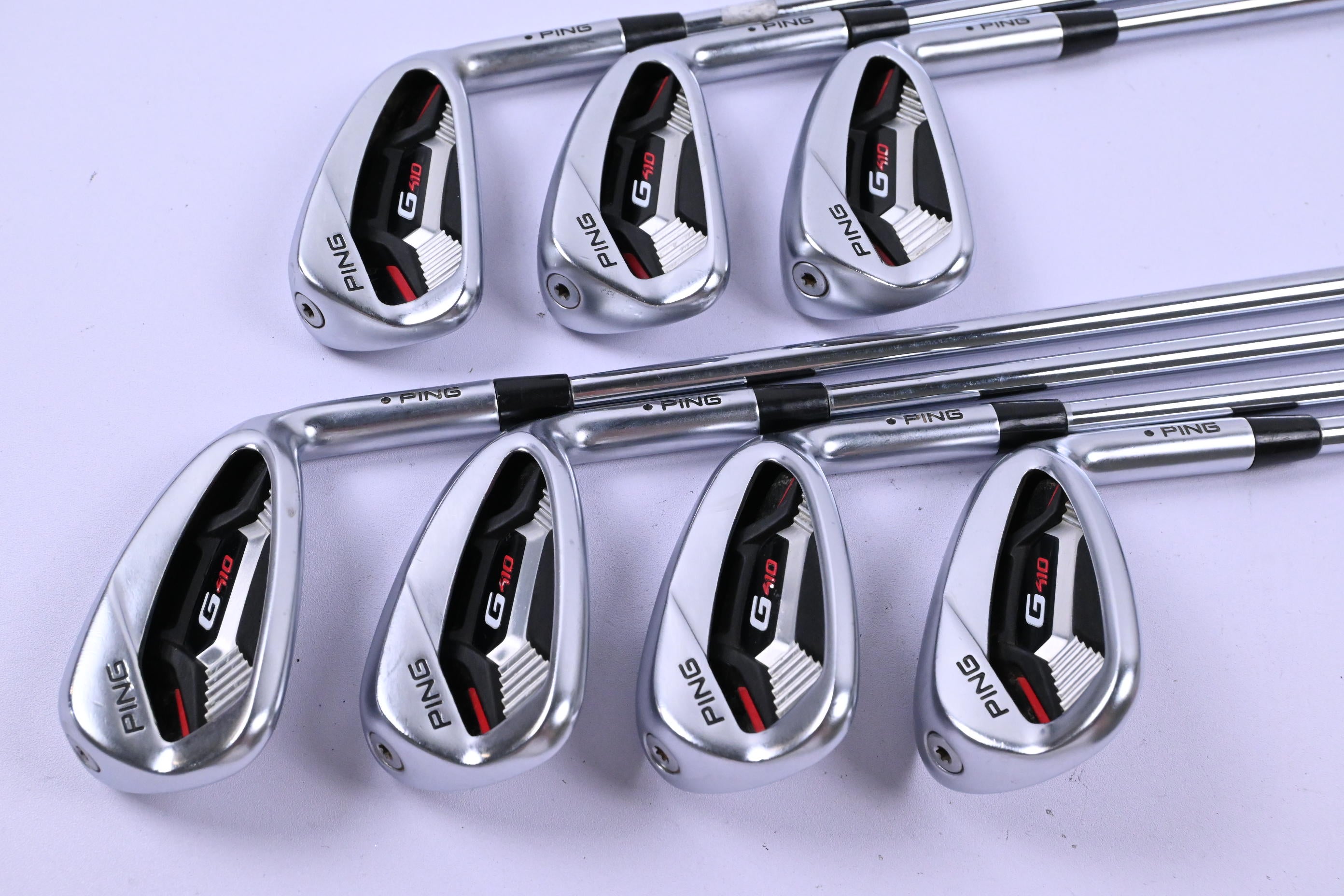Ping G410 Irons / 5-PW+SW / Black Dot / Regular Plus Flex Project X LZ 115 Shafts