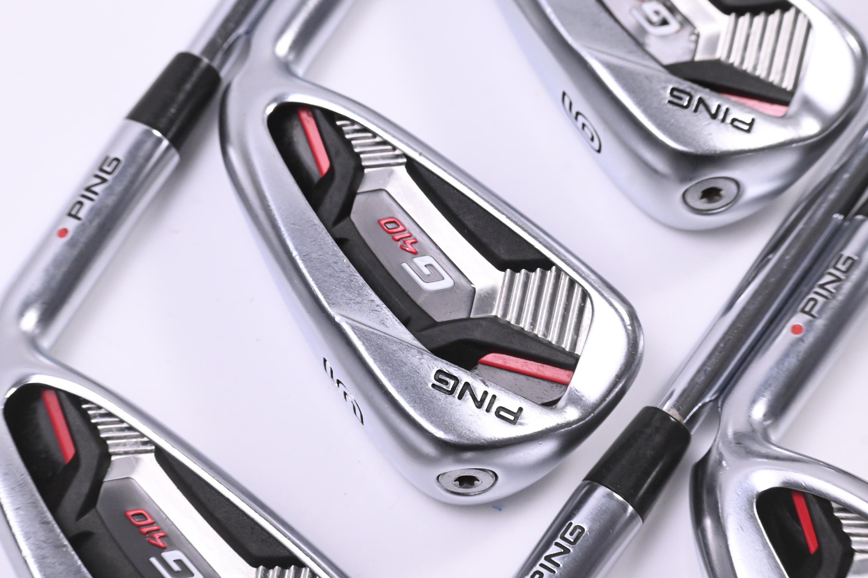 Ping G410 Irons / 4-PW+UW / Red Dot / Stiff Flex Ping AWT 2.0 Shafts