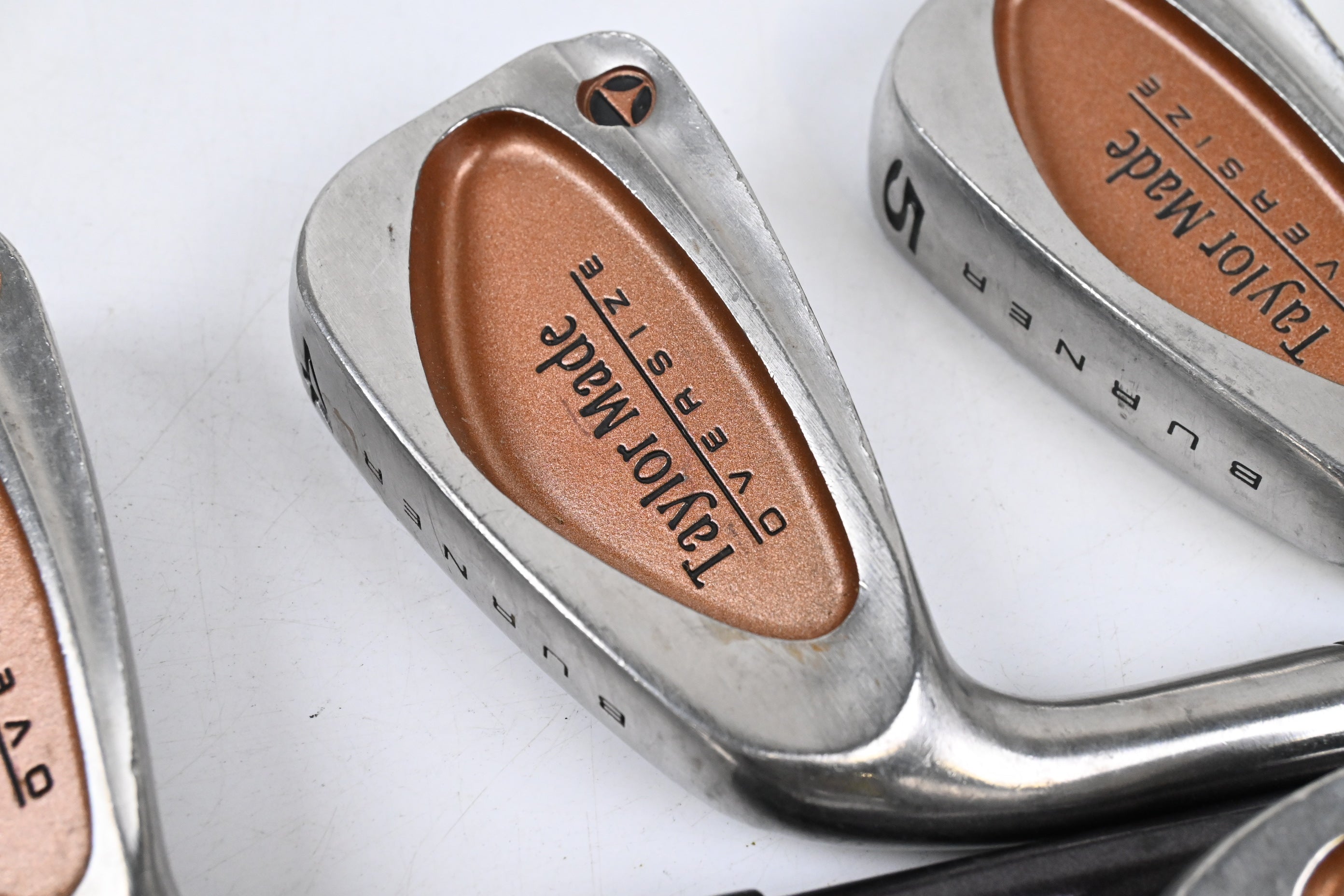 Left Hand Taylormade Burner Oversize Irons / 3-9i / Regular Flex Bubble 80