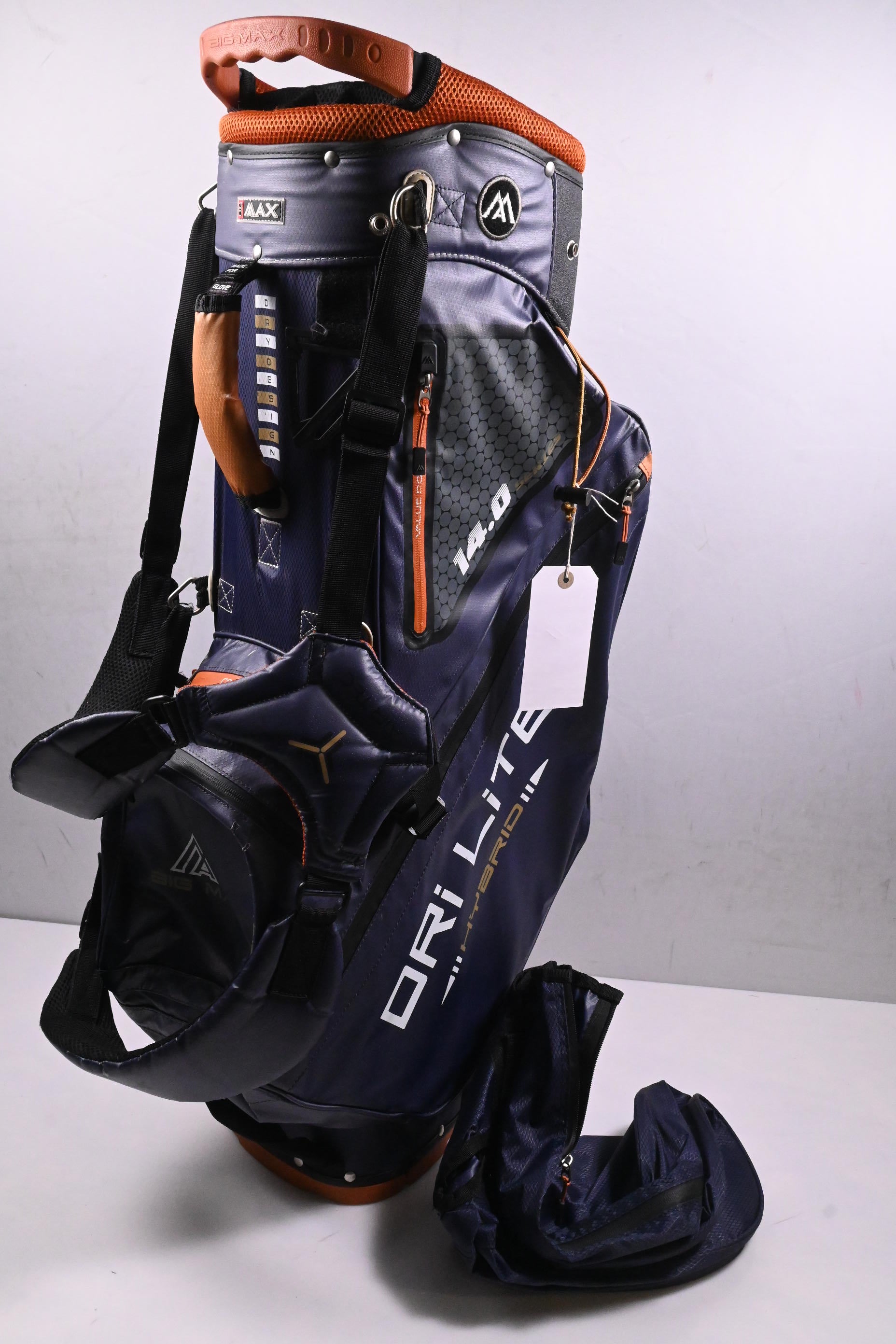 Big Max Dri-Lite 14.0 Stand Bag / 14-Way Divider / Blue, Orange