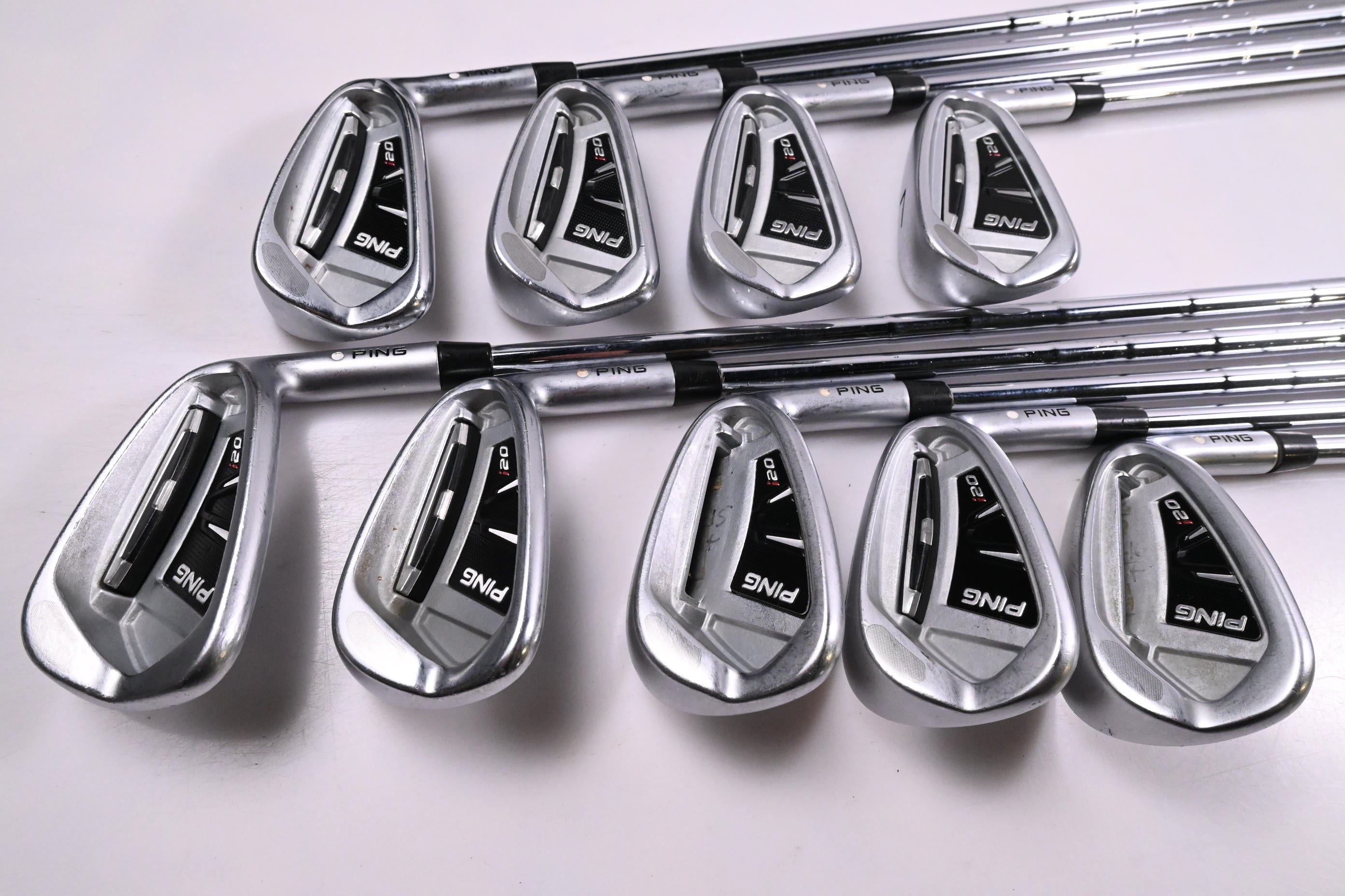 Ping i20 Irons / 4-pW+GW+SW / White Dot / Stiff Flex Ping CFS Shafts