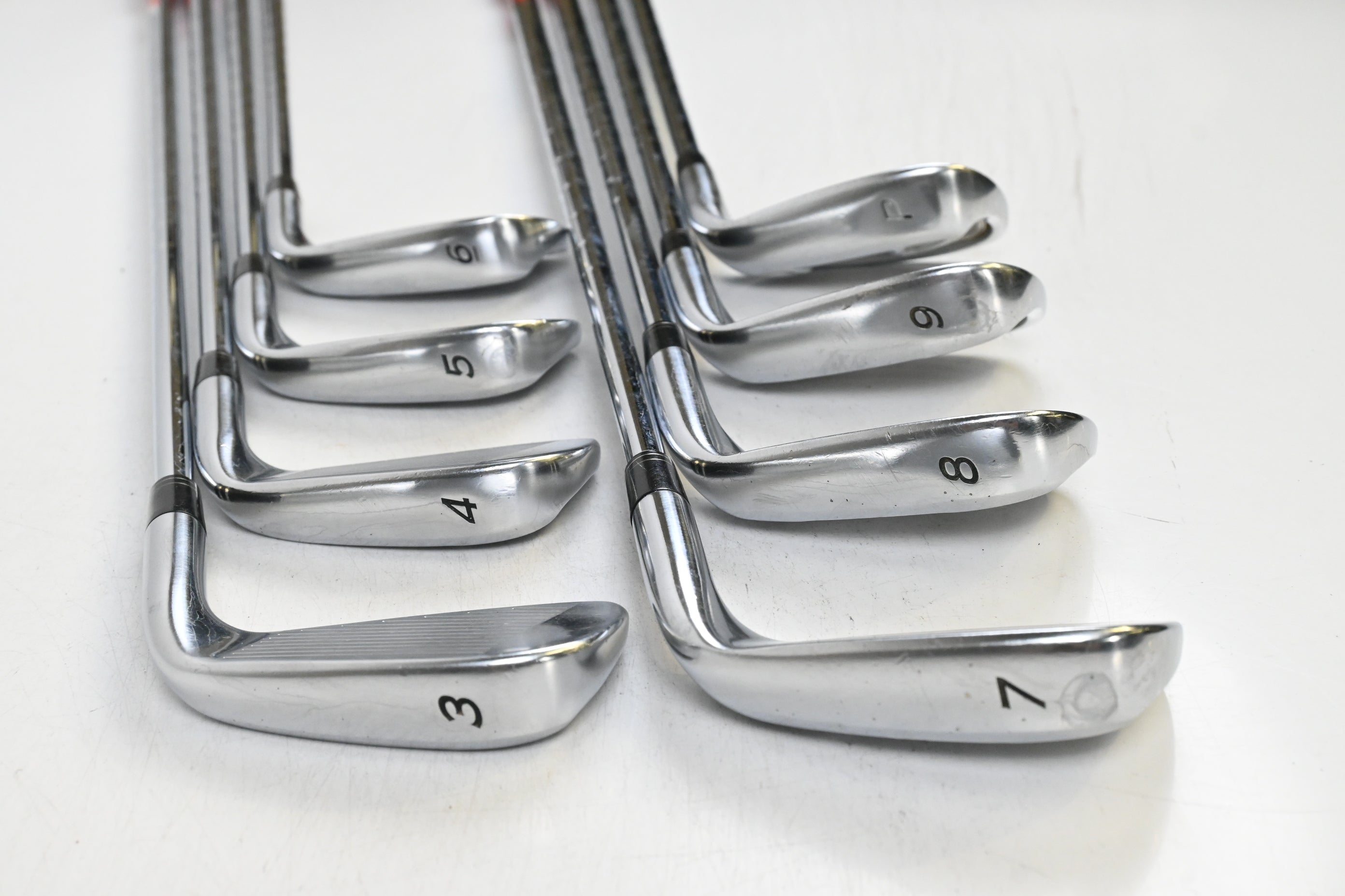 Left Hand Taylormade Tour Preferred TP 2009 Irons / 3-PW / Stiff Flex KBS Tour