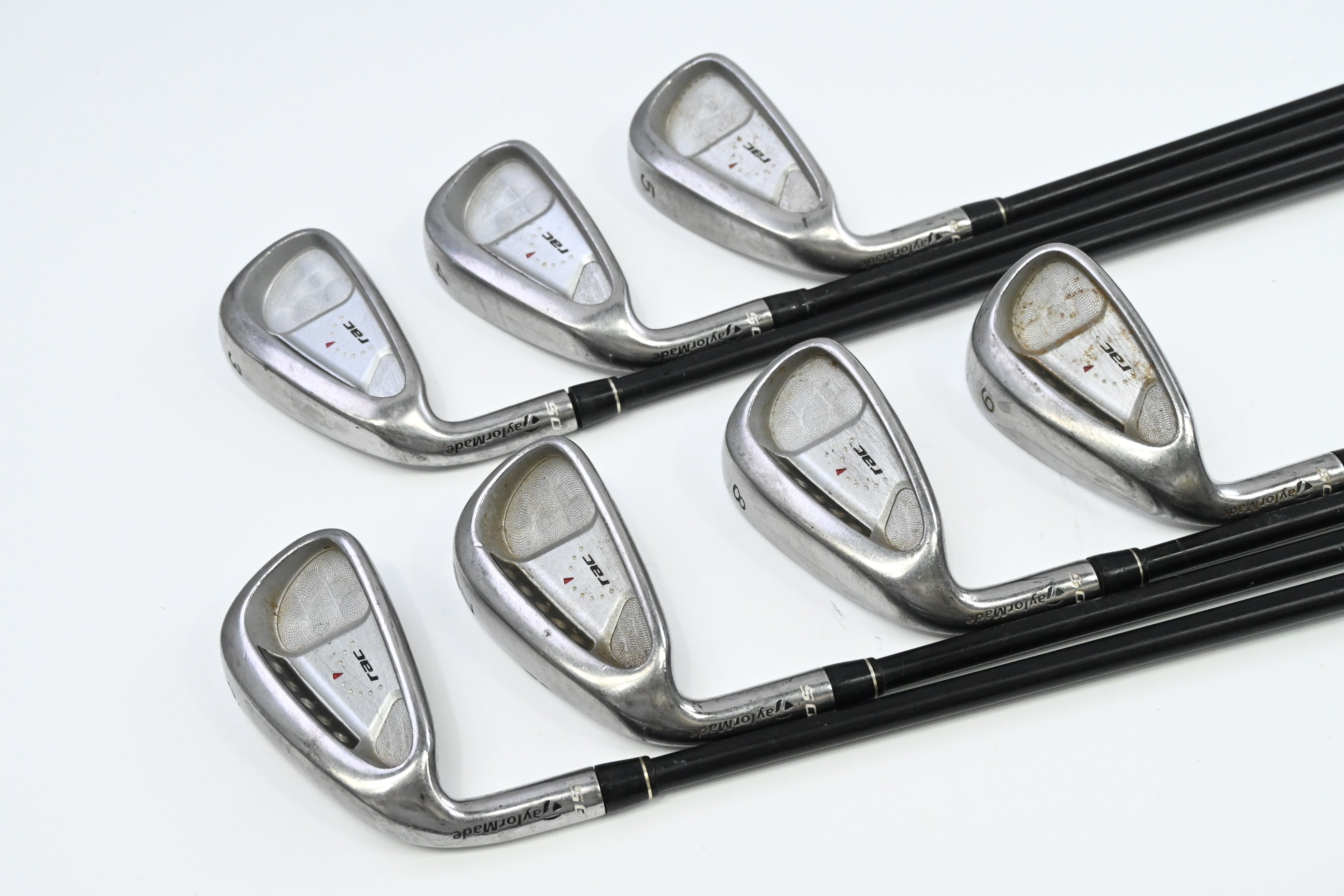 Left Hand Taylormade RAC OS Irons / 3-9 / Regular Flex Taylormade Ultralite