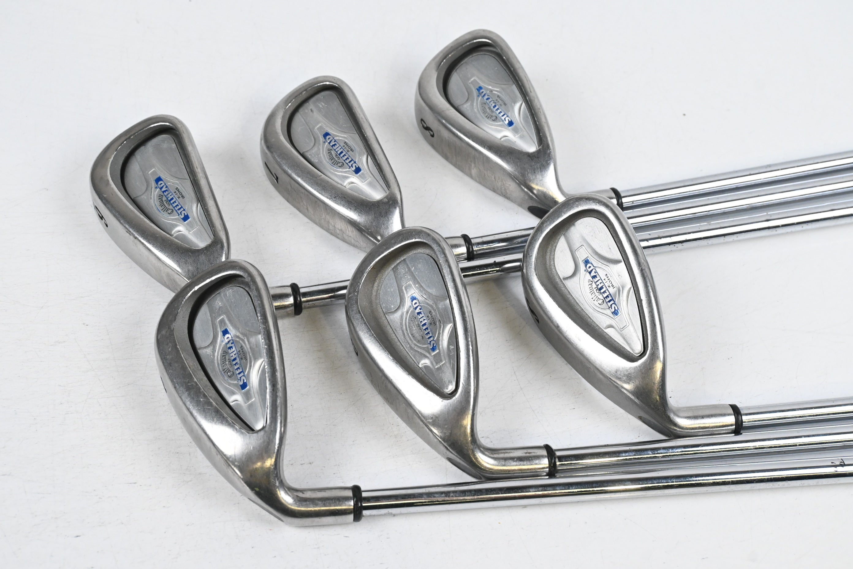 Left Hand Callaway X-14 Irons / 6-PW / Regular Flex Steelhead Shafts