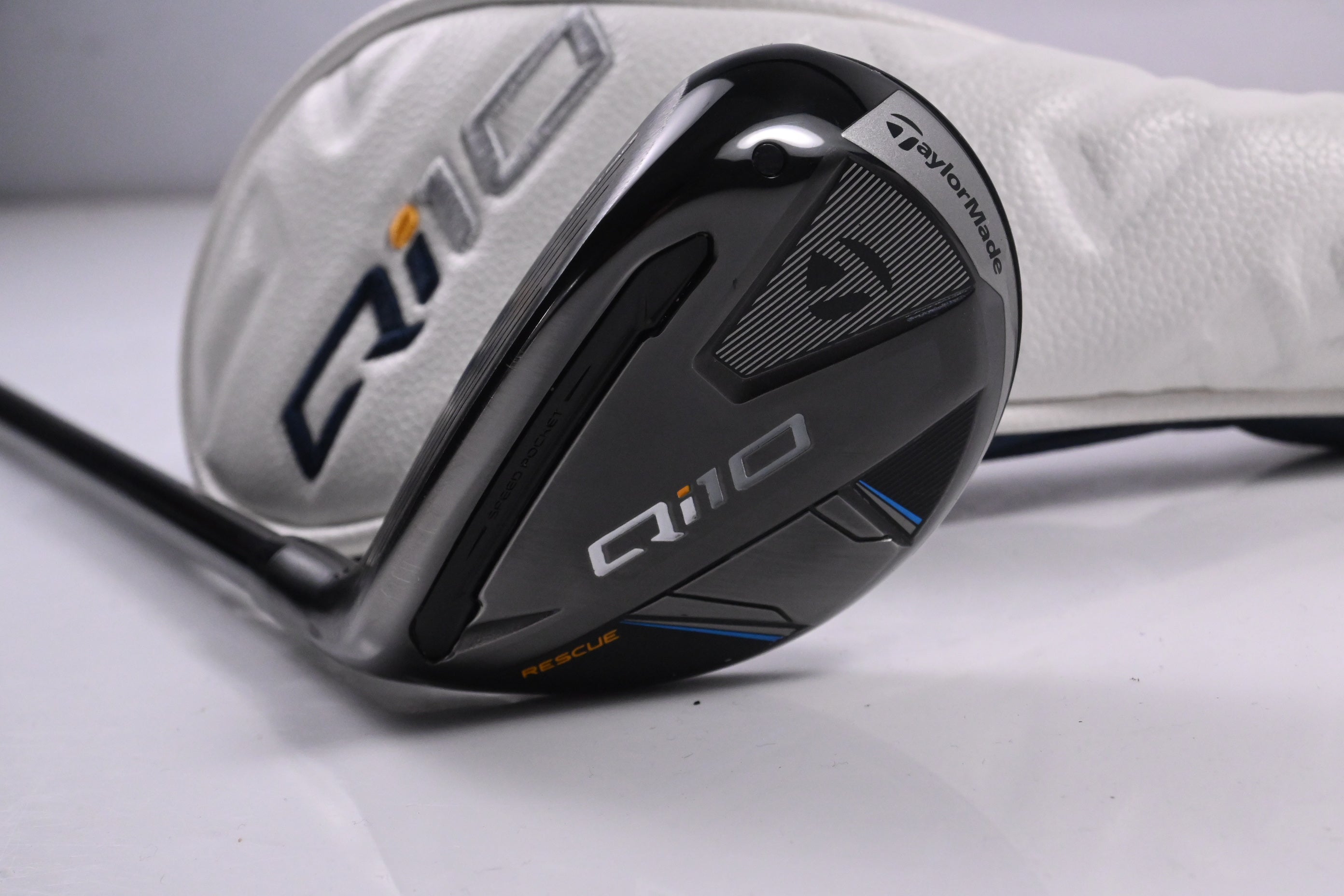 Left Hand Taylormade Qi10 #3 Hybrid / 19 Degree / Stiff Flex Ventus TR Blue 7