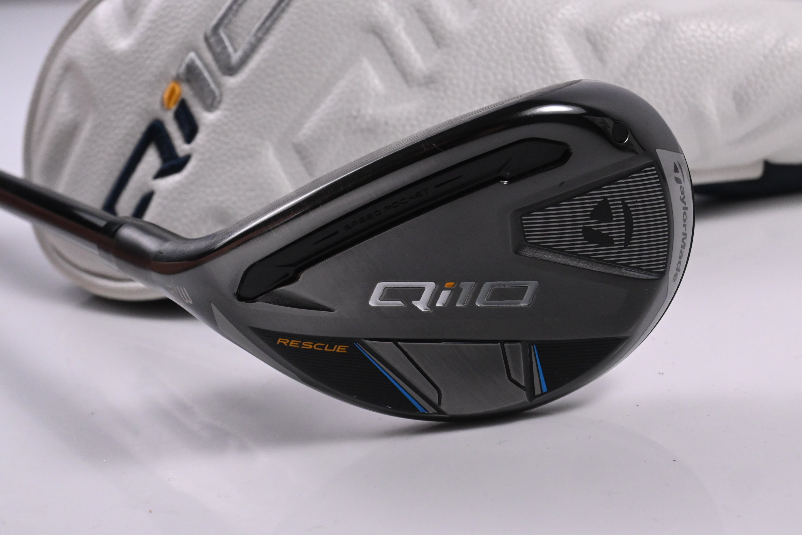 Left Hand Taylormade Qi10 #3 Hybrid / 19 Degree / Stiff Flex Ventus TR Blue 7