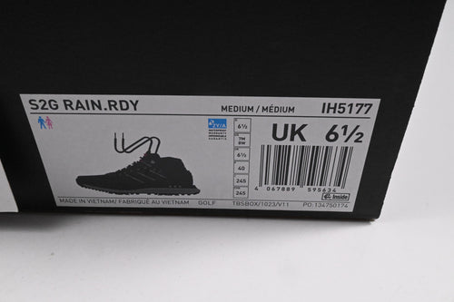 Adidas S2G Rain.RDY Golf Shoes / Size UK 6.5 / Black