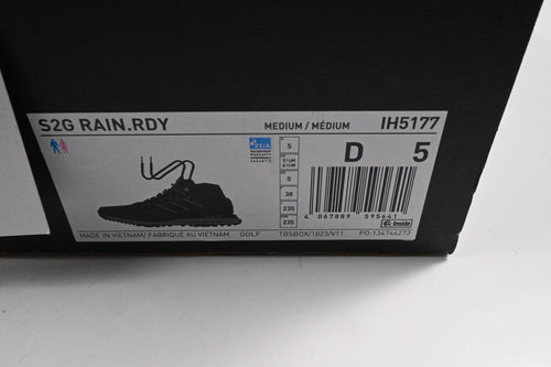 Adidas S2G Rain.RDY Golf Shoes / Size UK 5 / Black