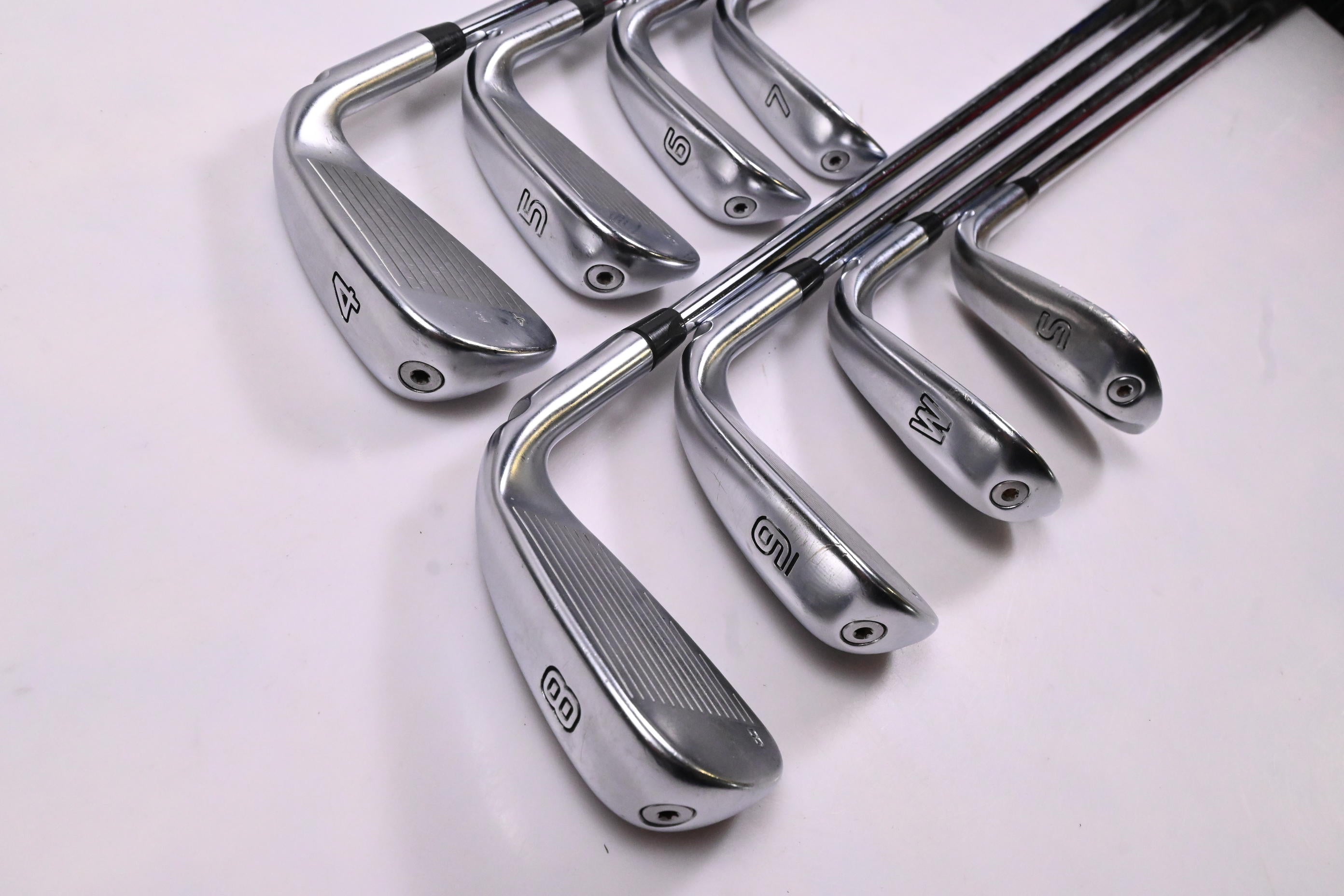 Left Hand Ping G410 Irons / 4-PW+SW / Black Dot /  Regular Flex Ping AWT 2.0
