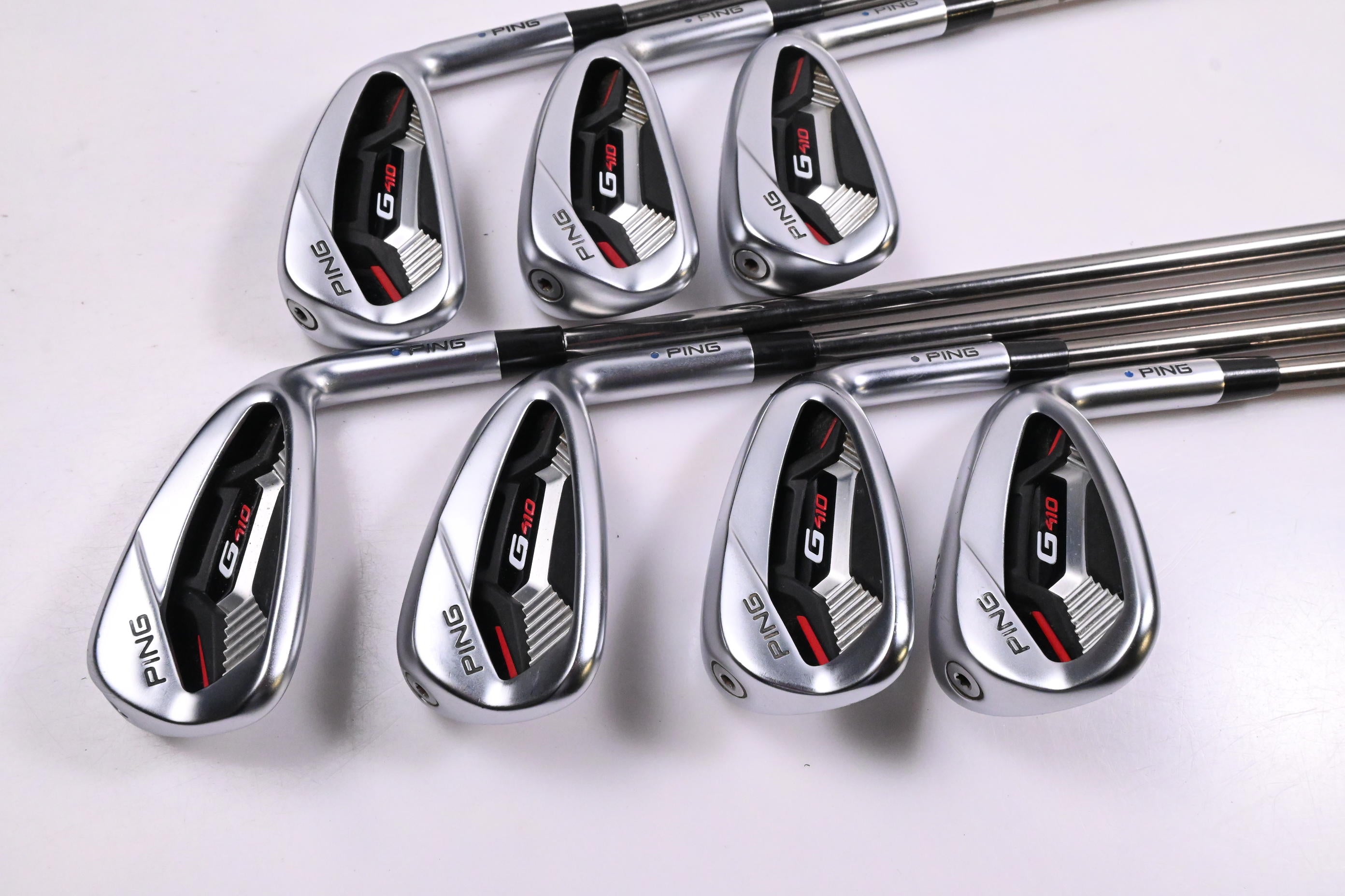 Ping G410 Irons / 5-PW+SW / Blue Dot / Regular Flex UST Recoil ES 780 Shafts
