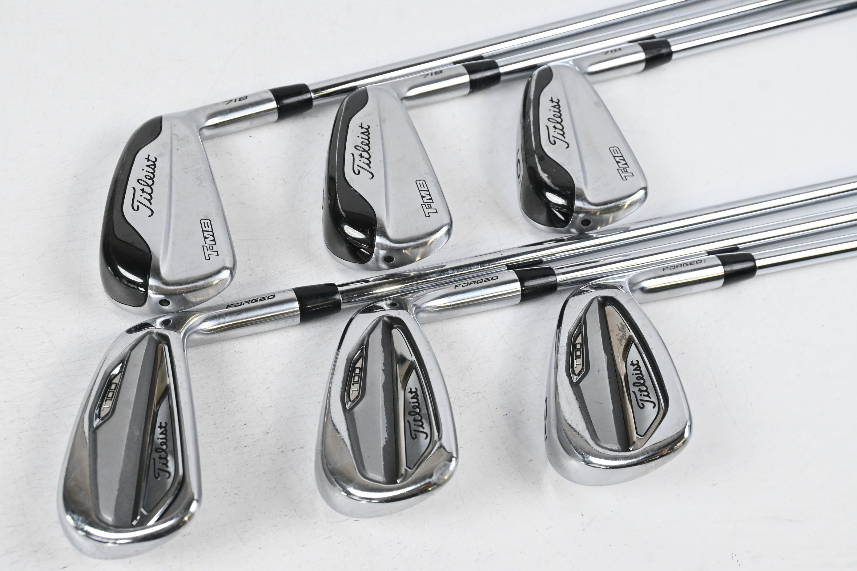 Titleist T100 2019/T-MB 718 Combo Irons / 4-9i / Regular Flex AMT Black R300