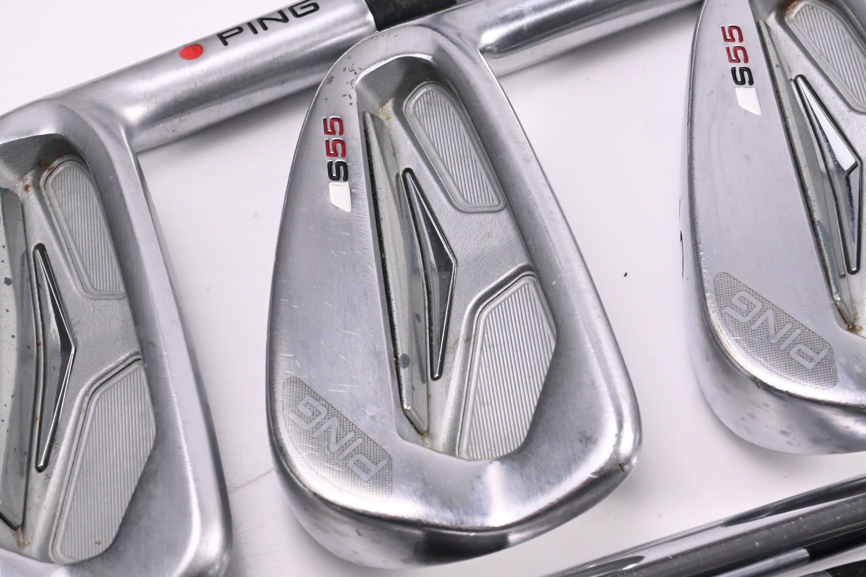 Ping S55 Irons / 4-PW / Red Dot / Stiff Flex Ping CFS Shafts