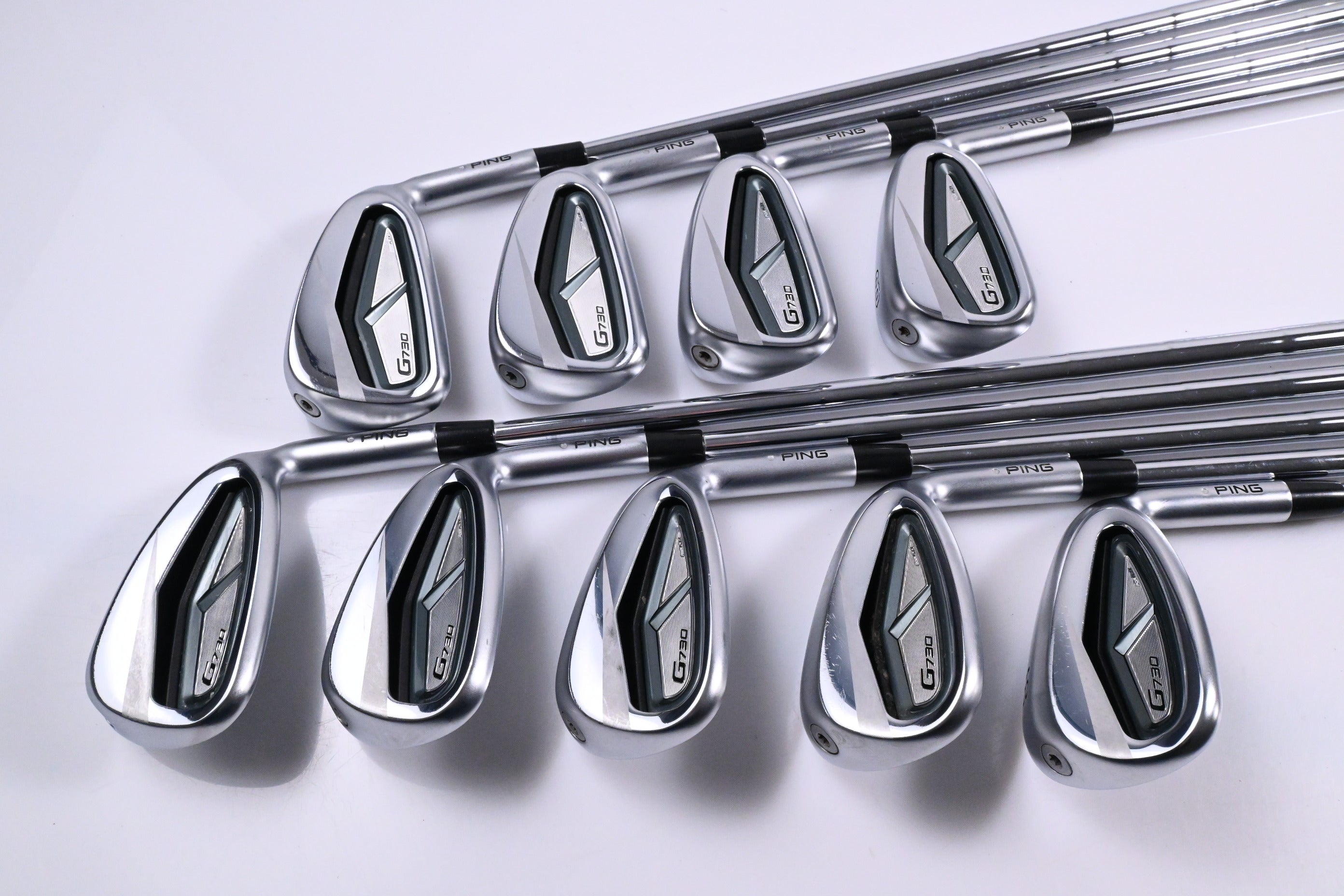 Ping G730 Irons / 5-PW+GW+50°+56° / Silver Dot / Regular Flex KBS Tour 110