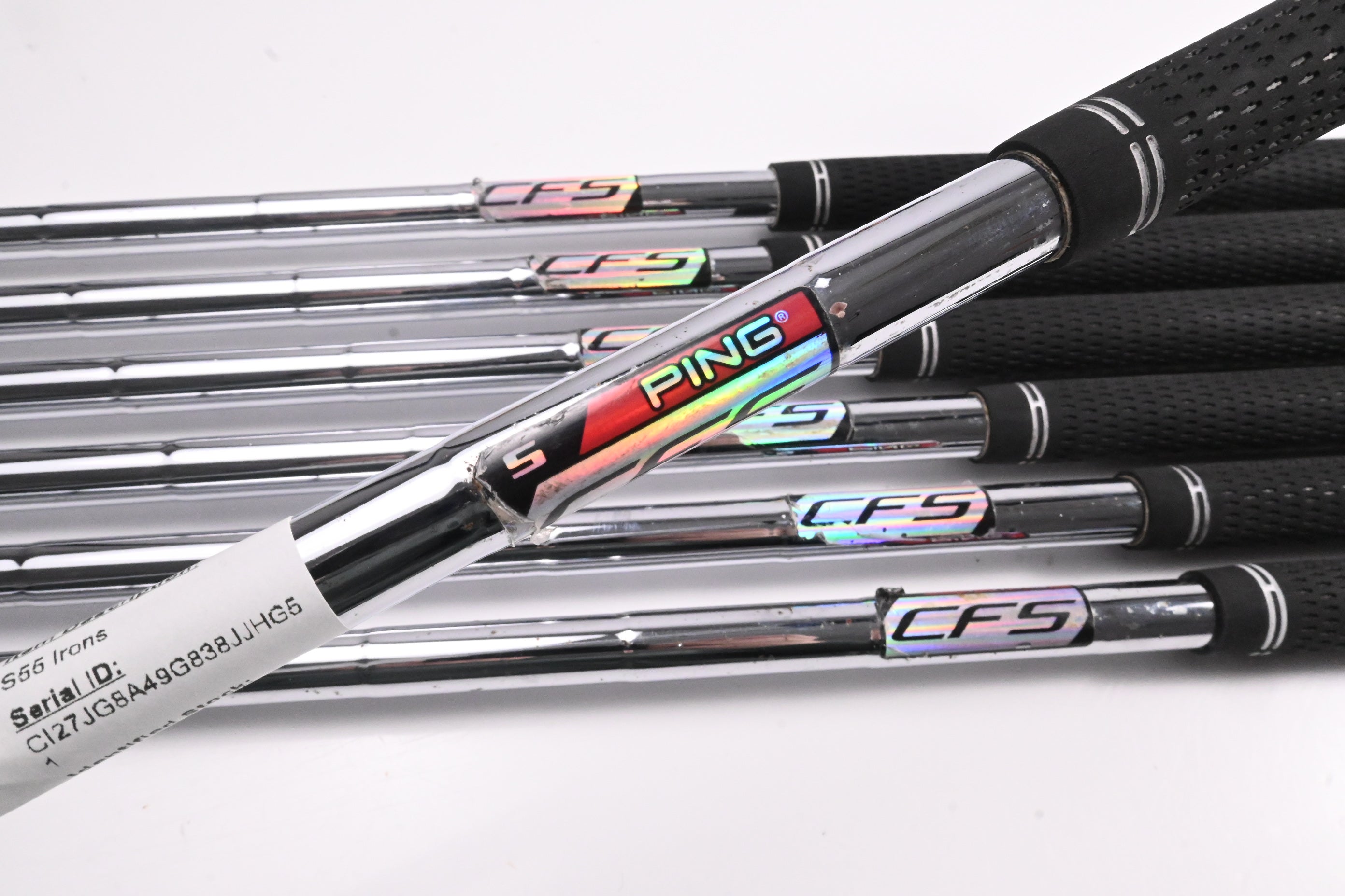 Ping S55 Irons / 4-PW / Red Dot / Stiff Flex Ping CFS Shafts