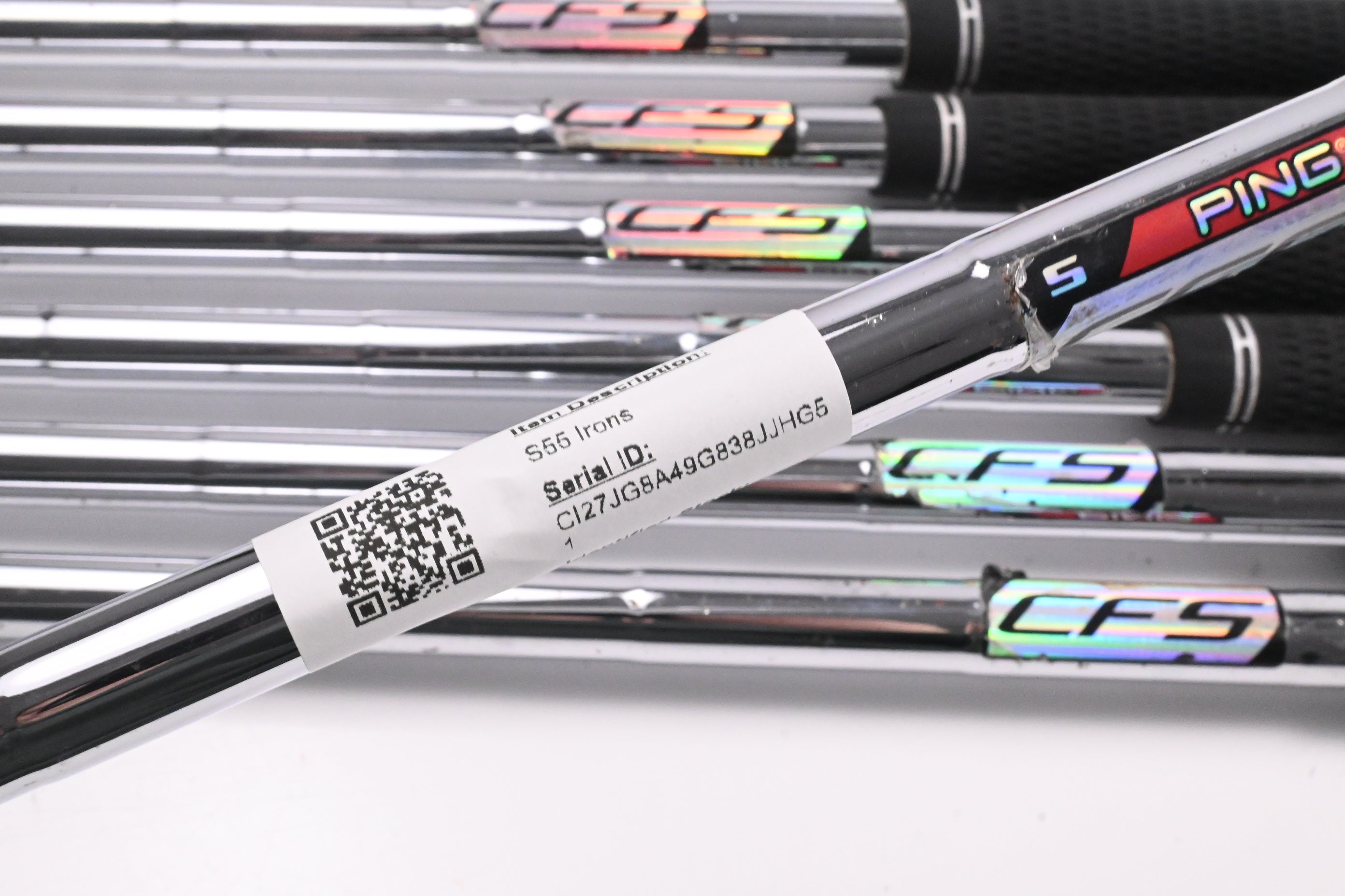 Ping S55 Irons / 4-PW / Red Dot / Stiff Flex Ping CFS Shafts