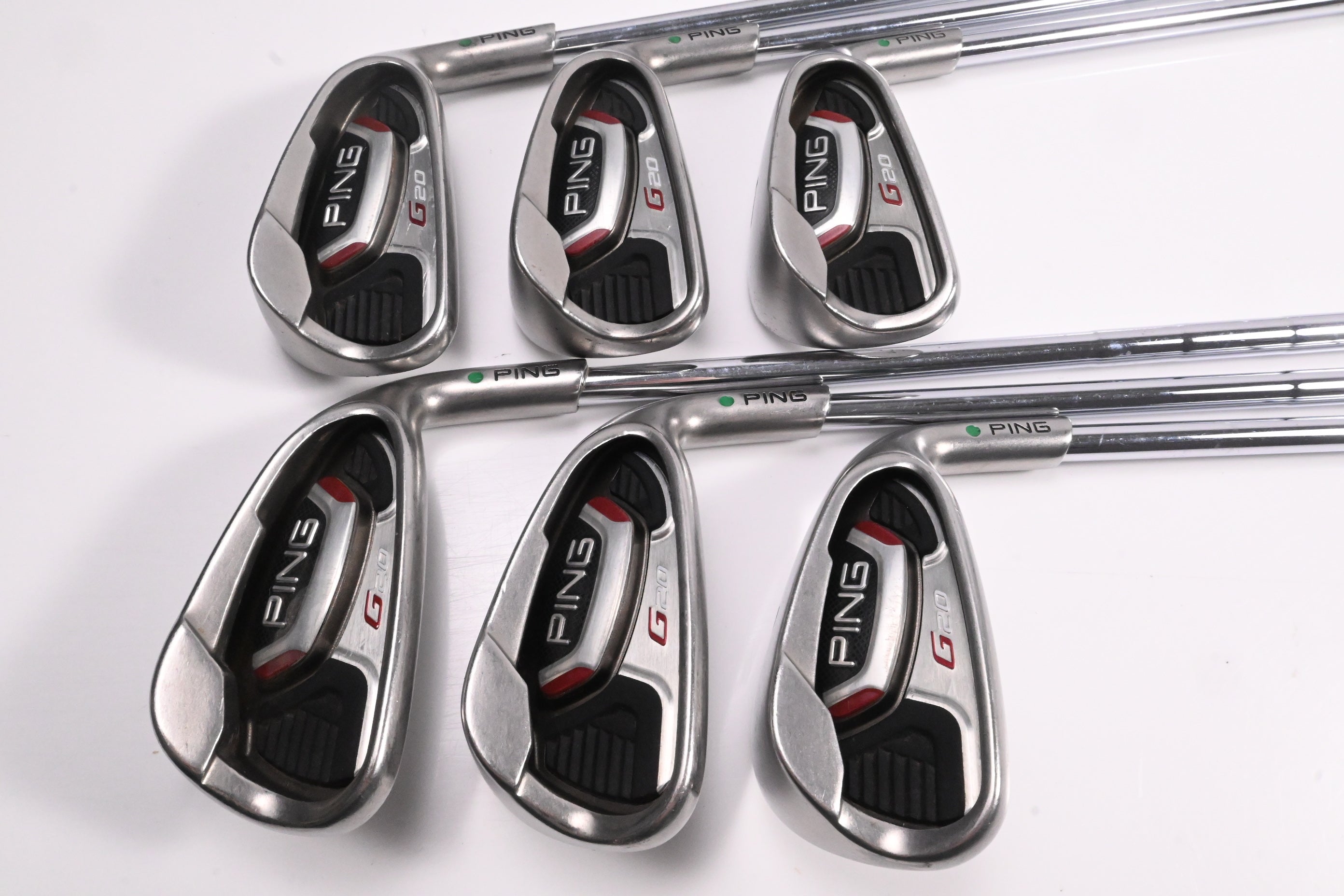 Ping G20 Irons / 5-PW / Green Dot / Stiff Flex Ping CFS Shafts