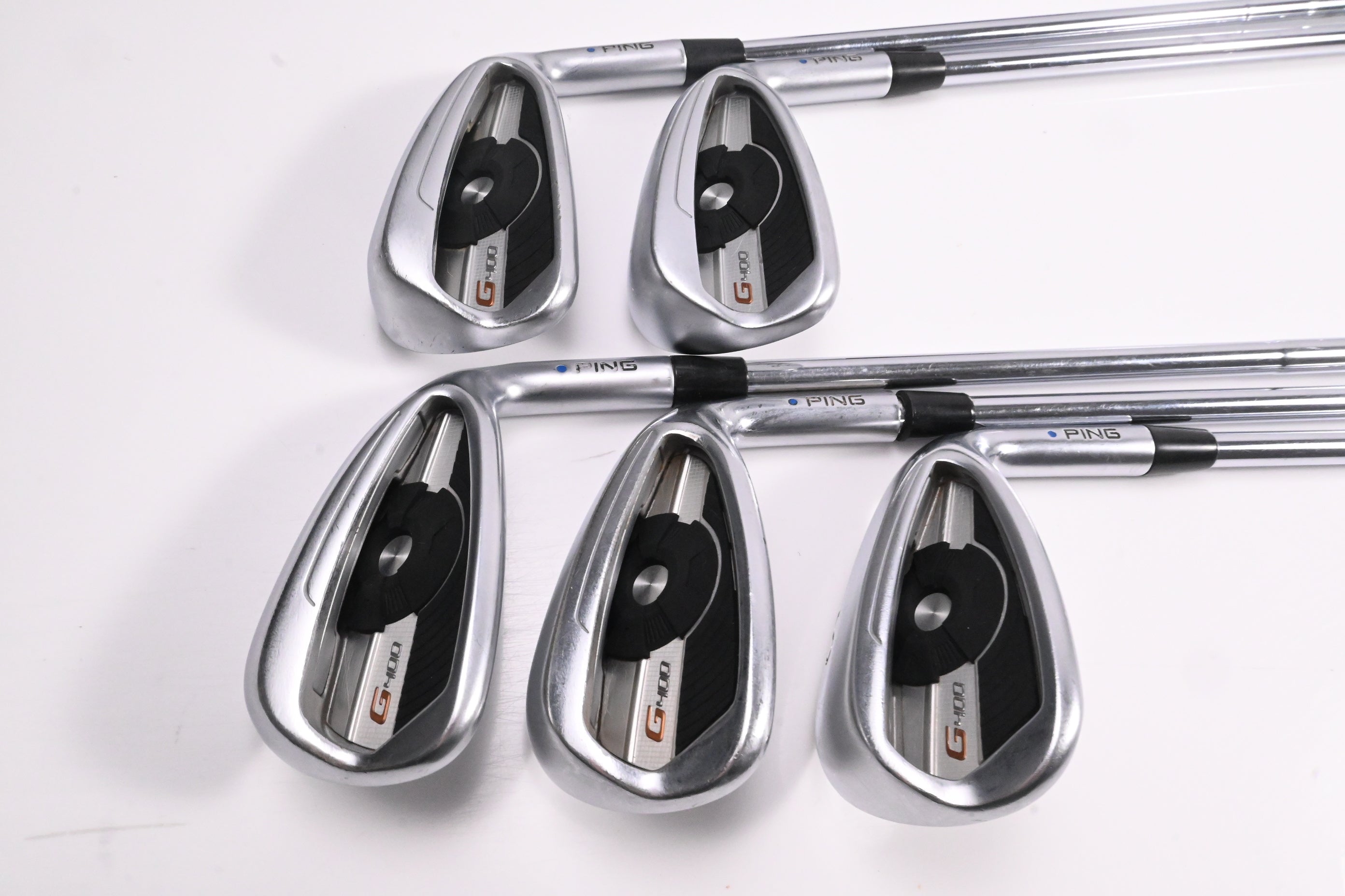 Ping G400 Irons / 7-PW+SW / Blue Dot / Regular Flex Ping CFS Distance Shafts